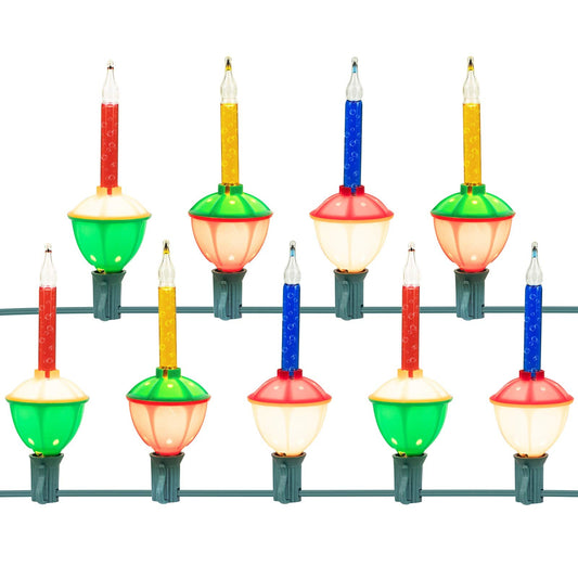 Minetom Bubble String Lights - 19 FT, 2 Pack, 9 Lights Each, Connectable Vintage Multicolor Glass Bulbs for Christmas Tree Decorations