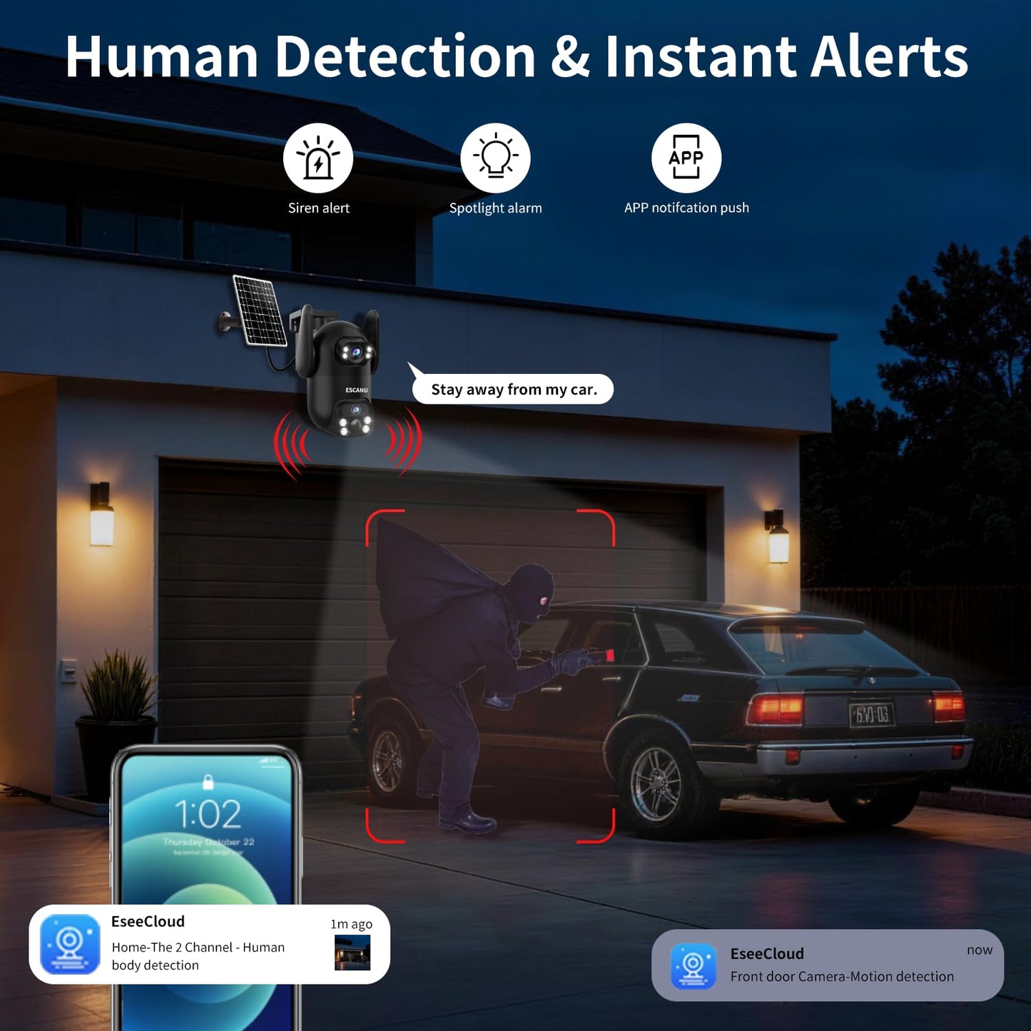 Wireless Home Security Cameras System,Solar Power PTZ Outdoor Cameras,Motion Detection,Night Vision,Water-Proof,2-Way Audio,No Subscription Fee,Cloud/SD Card Storage