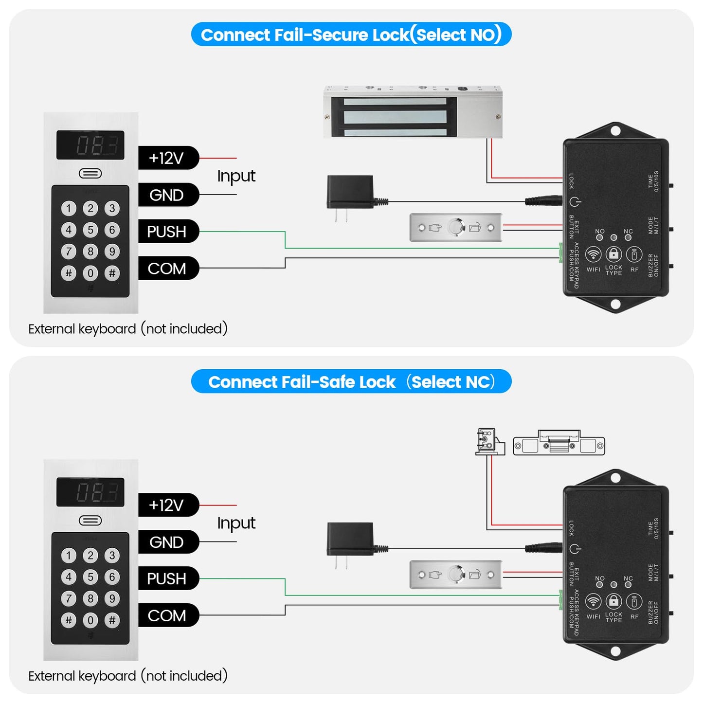 Zuomeng WiFi Smart Magnetic Lock for Door Kit, 1200lbs Holding Force Magnetic Door Lock System with App/Remote Control, 4 Modes, Sound Alerts, Easy Install for Home & Office