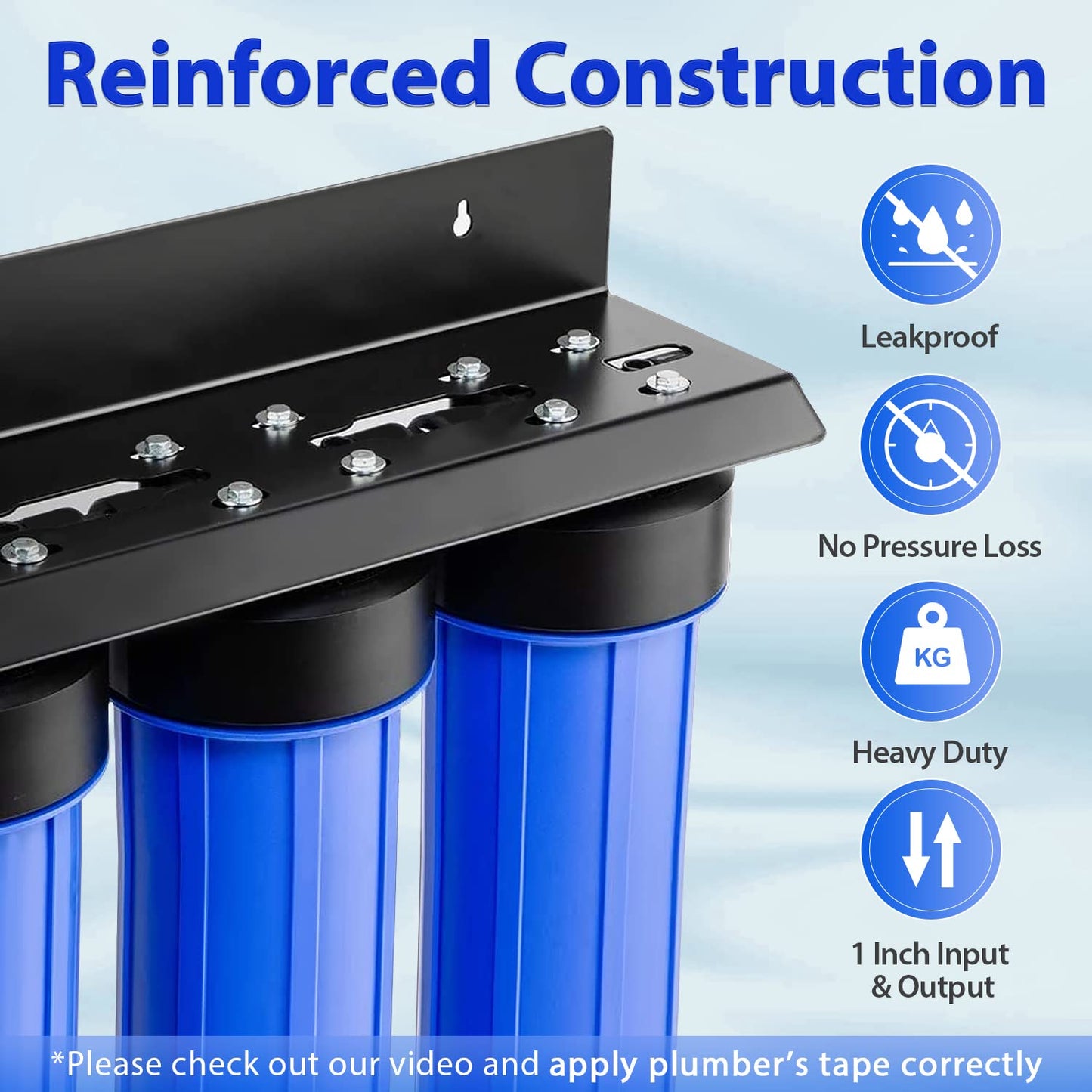 iSpring Whole House Water Filter System w/Jumbo-Sized Spin Down Sediment Filter, Polyphosphate Anti-Scale, GAC+KDF, and Carbon Block Water Filters, Water Descaler and Filter, Model: WGB32B-KDS+WSP50J