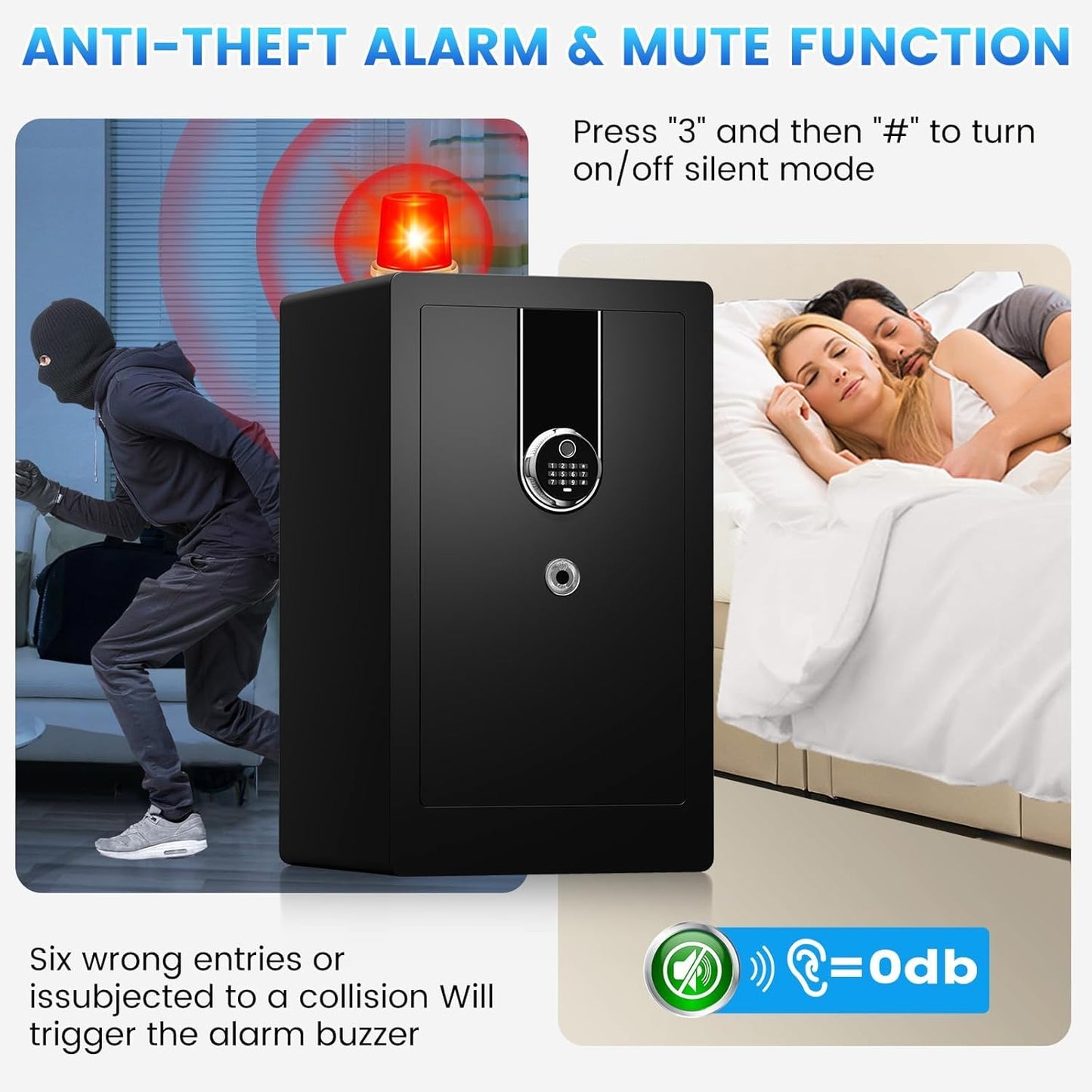 23.62'' Tall Large Biometric Fireproof Safe, Heavy Duty Quick-Access Fingerprint Safe Box with Fireproof Document Bag, 3 Removable Shelves, Dual Alert, Security Digital Safes for Home Office Use