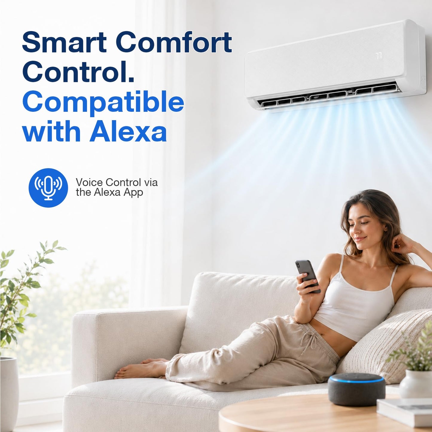 Antarctic Star 24000BTU Mini Split AC/Heating System, Inverter Ductless, 19 SEER2 230V Mini Split Air Conditioner with Heat Pump, Compatible with Alexa, Energy Efficient Split Unit, White