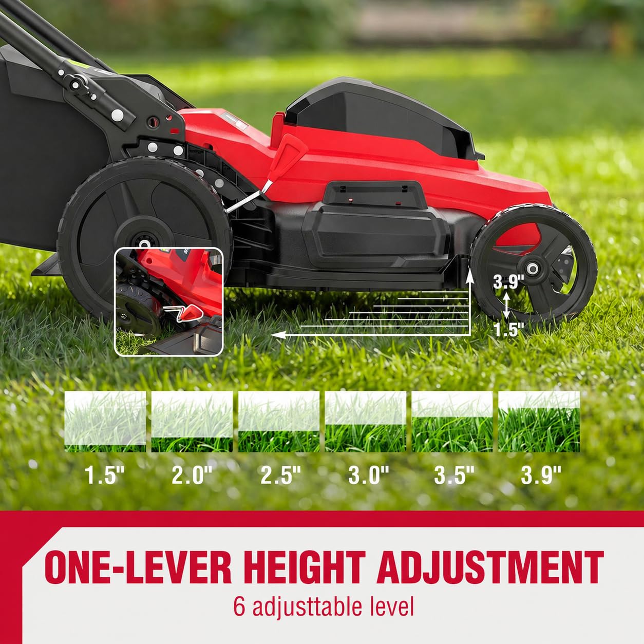 20" Self Propelled Cordless Lawn Mower,40V 2x4.0 Ah Battery Lawn Mower with Dual Battery Slots & Steel Deck, 3-in-1 Walk-Behind Mower (Bagging/Mulching), Space Saving Foldable