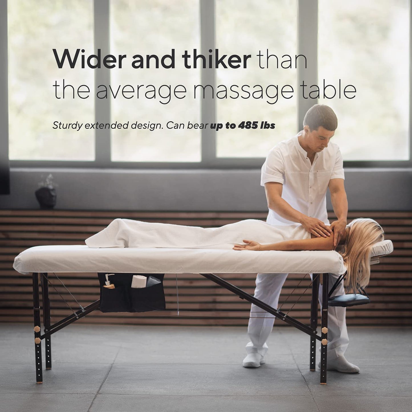 Luxton Home Premium Memory Foam Massage Table - Rolling Travel Case, Washable Sheets, Thicker & Wider