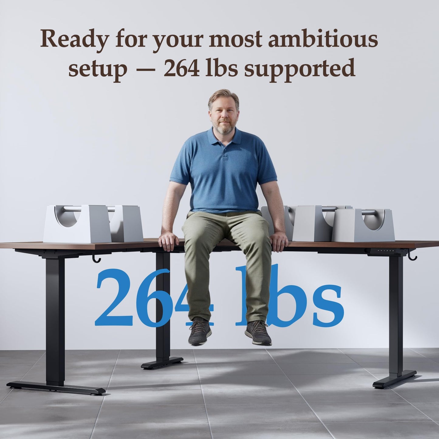 Klicelor L Shaped Standing Desk 73 x 60 Inch, Electric Height Adjustable Corner Desk for Home Office Workstation, Ergonomic Sit Stand Computer Table with Memory Controller, Dark Walnut