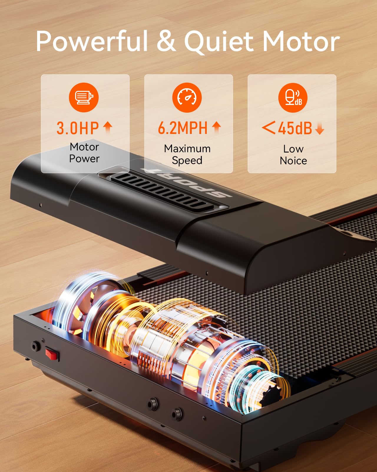 LIJIUJIA Treadmills for Home, Folding Treadmill with 15% Auto Incline, 3.0HP Walking Pad Treadmill, 300 lbs Capacity, Max Speed 6.2 MPH, Bluetooth Speaker, Heart Rate Sensor, LED Display