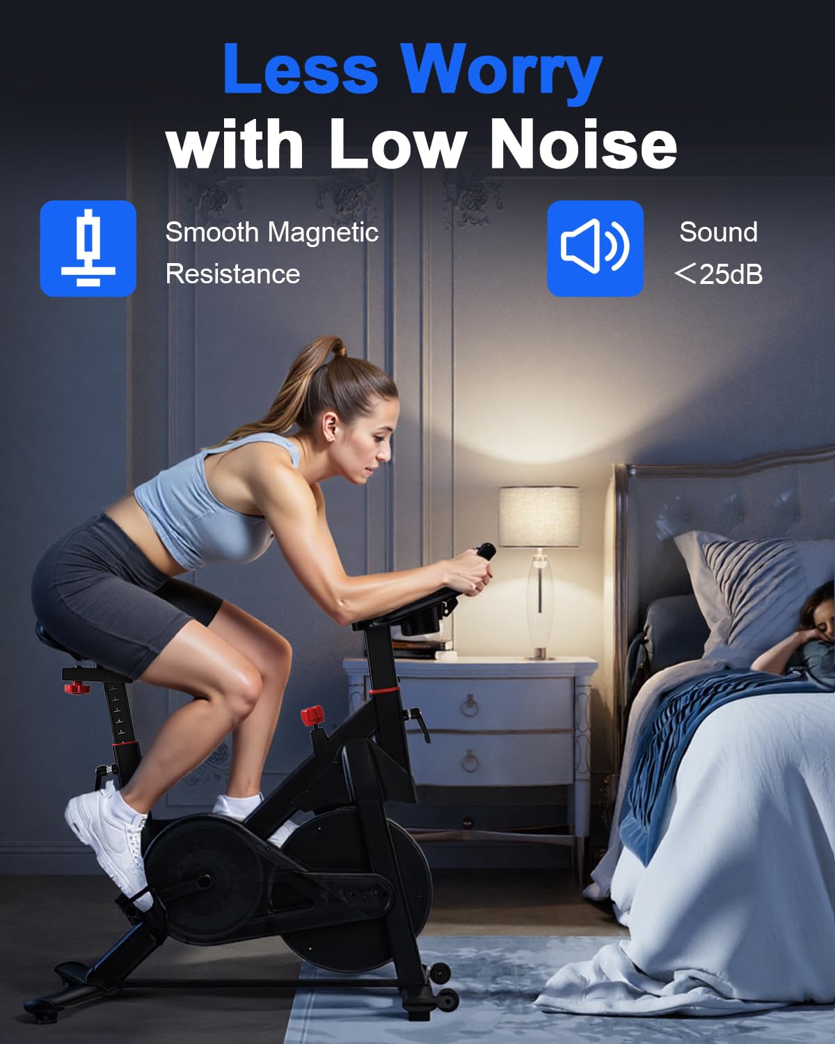 Superun Exercise Bike, Stationary Bikes for Home Gym with 32-Level Magnetic Resistance, 300LBS Capacity Indoor Cycling Bike with Comfortable Seat, LED Display
