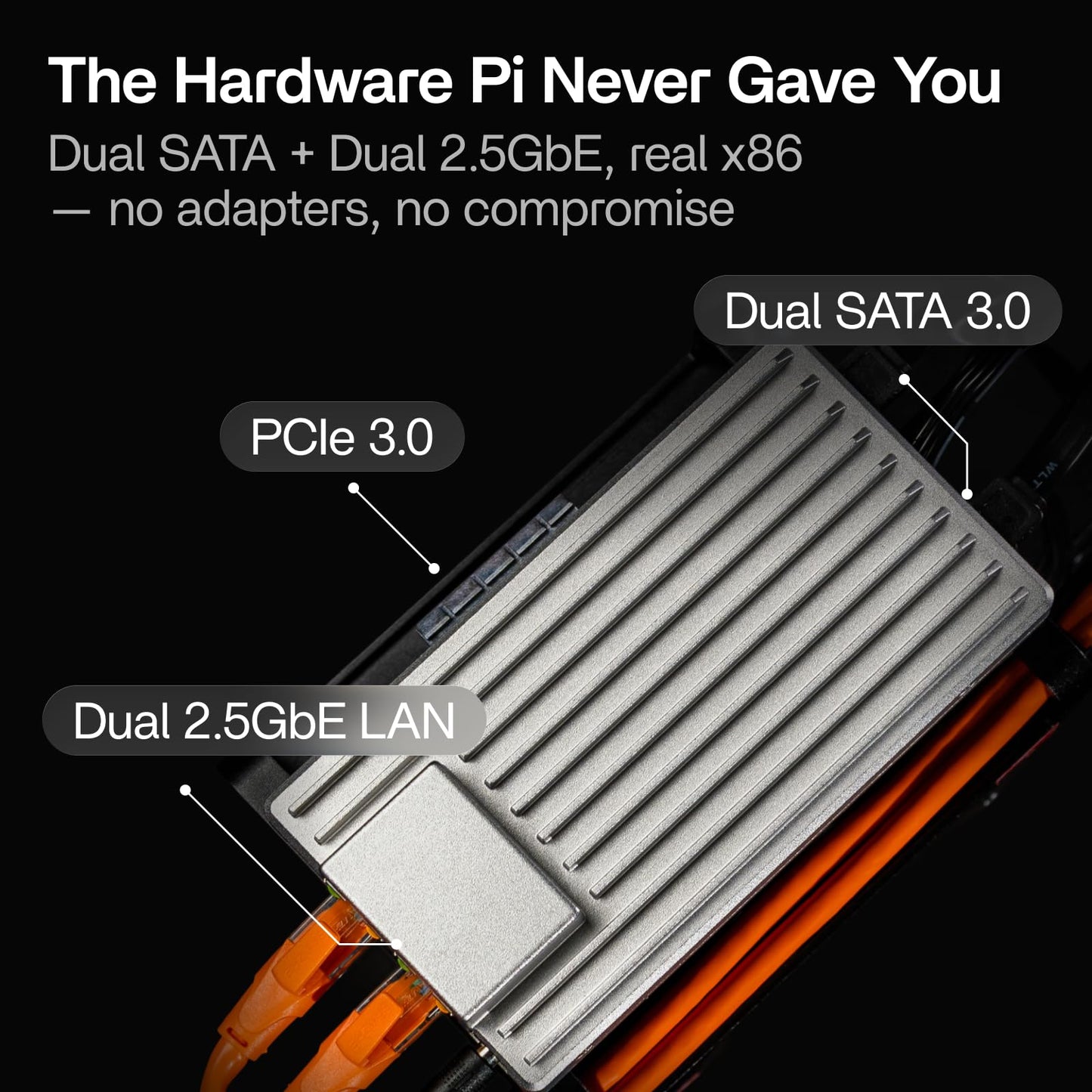 ZimaBoard 2 1664 x86 Home Server, Quad-Core N150, 16GB DDR5, 64GB eMMC, PCIe 3.0×4 Expansion, Dual 2.5GbE & Dual SATA3.0, Low-Power 24/7, All-in-One NAS/Router/Docker/Home Lab with ZimaOS