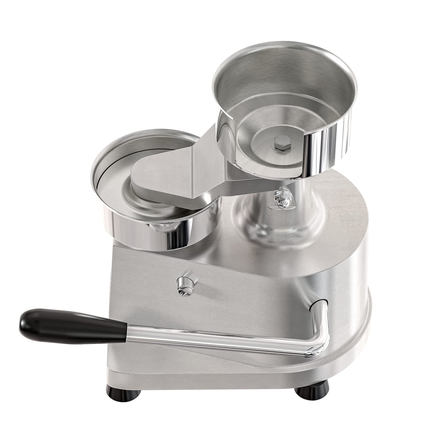 KoolMore Burger Press Patty Maker for 4” Hamburgers, Stainless-Steel Manual Forming Machine for Personal and Commercial Foods, Heavy Duty Processor, Includes Pattie Papers (CHM-4), Silver