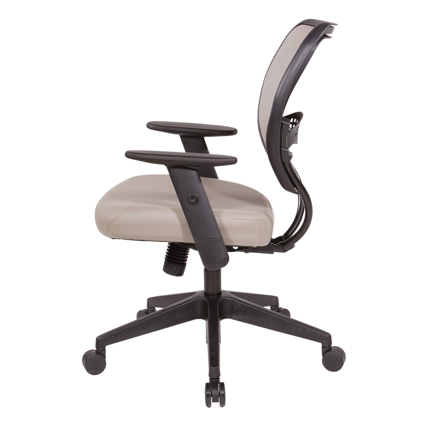 Space Seating 55 Series Air Grid Back Adjustable Manager's Task Chair with Built-in Lumbar Support and Angled Arms, Antimicrobial Dillon Stratus Faux Leather