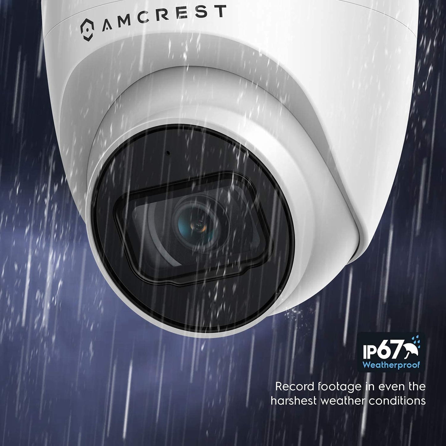 Amcrest 5MP POE Security Camera System Outdoor, 8CH POE NVR, 4pcs 5MP Turret Cameras, IP67 Metal Turret IP Cameras, Built in Mic, Pre-Installed 2TB Hard Drive, NV4108E-IP5M-T1179EW4-2TB