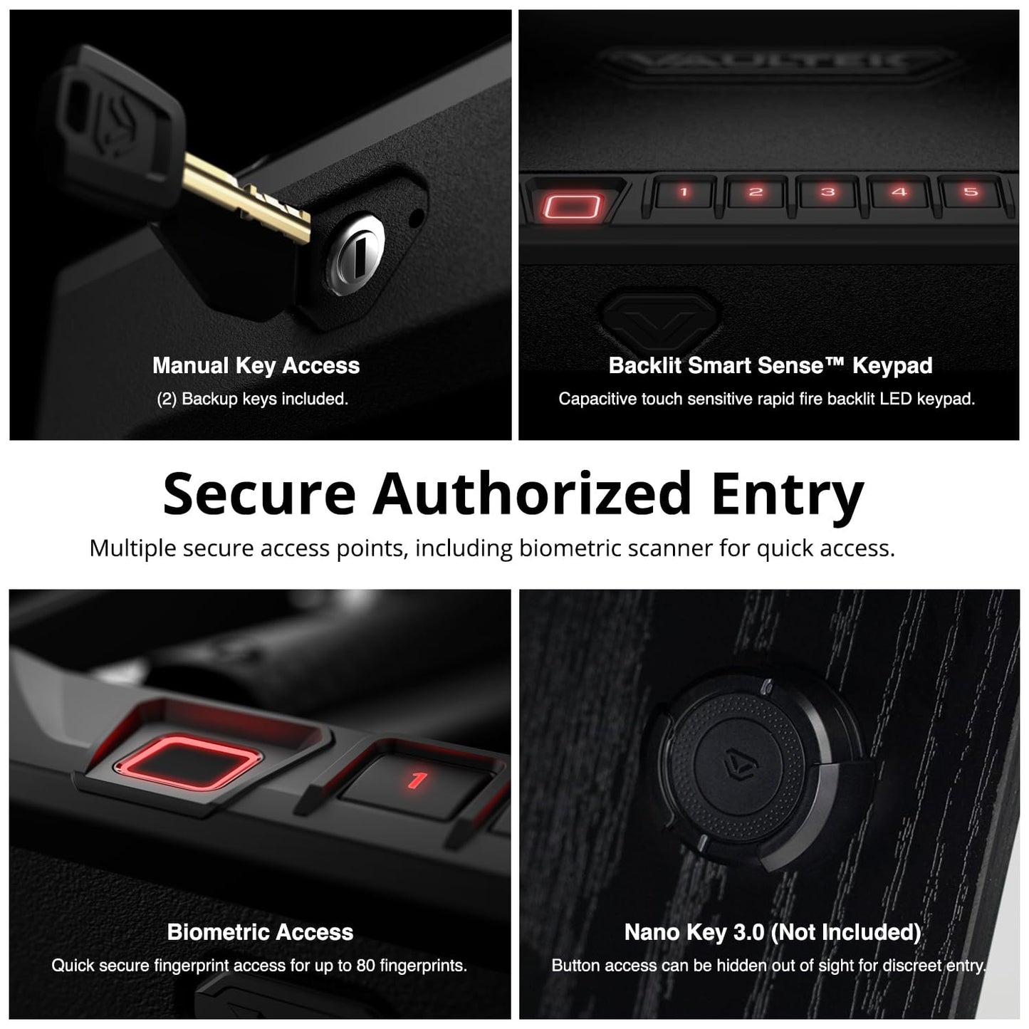 VAULTEK 20 Series Compact Quick Access Biometric Safe, Rugged Construction, Auto-Open, & Anti-Theft Protection (ViSN™ (WiFi + Biometric)