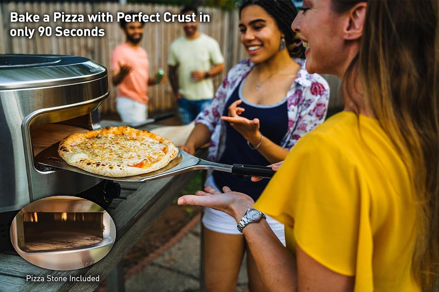 Solo Stove Pi Prime 21" x 16" Stainless Steel Propane Outdoor Pizza Oven Bundle with IR Thermometer, Stainless Peel & Shelter – 12" Panoramic Opening, Demi-Dome Heating, 90-Second Artisan Pizzas