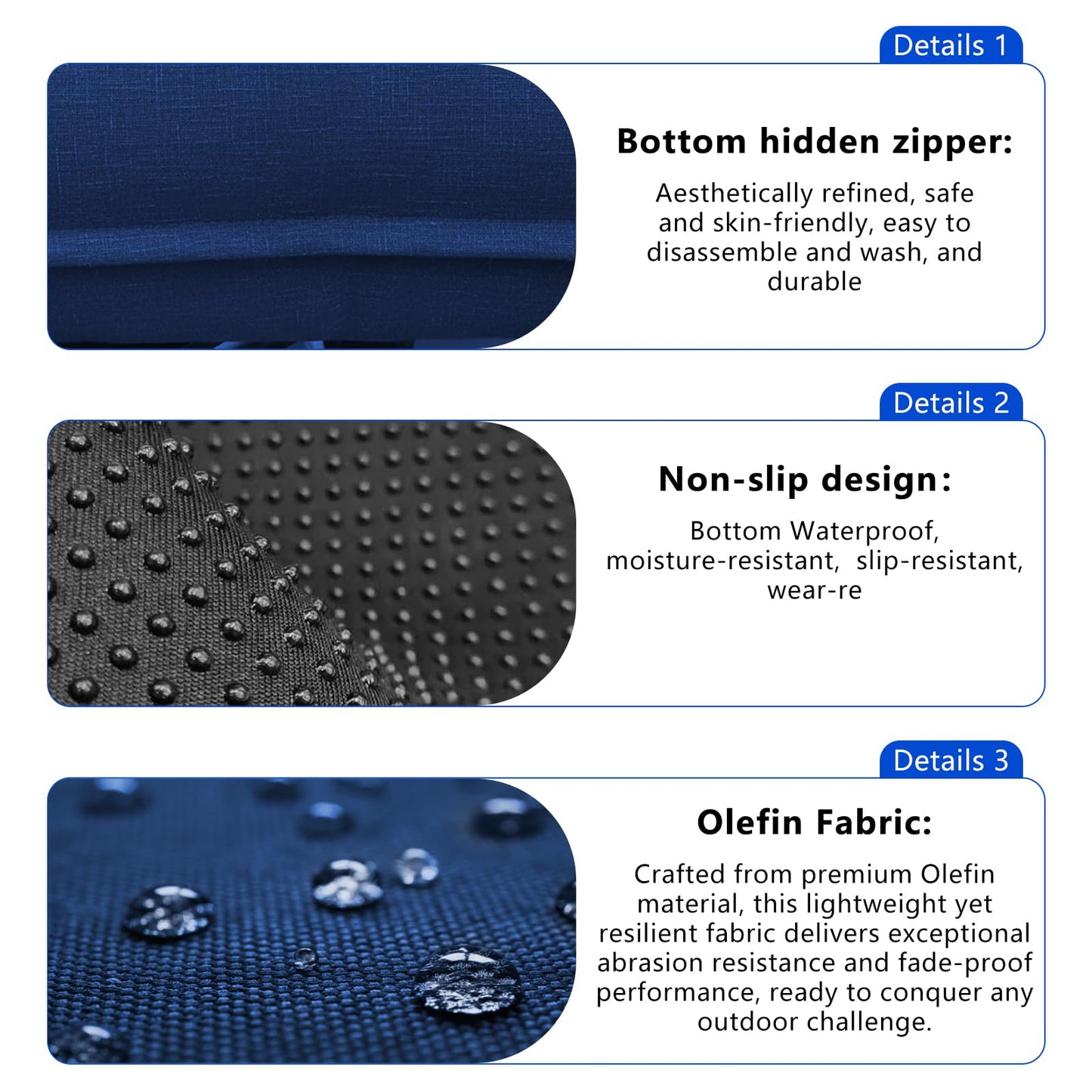 MFPMTUXO (Cushions Only) 16 Pcs Patio Conversation Sets Cushions for 7 Piece Wicker Rattan Sofa Seating Group, Outdoor Conversations Furniture Set Cushion Waterproof(Navy Blue)