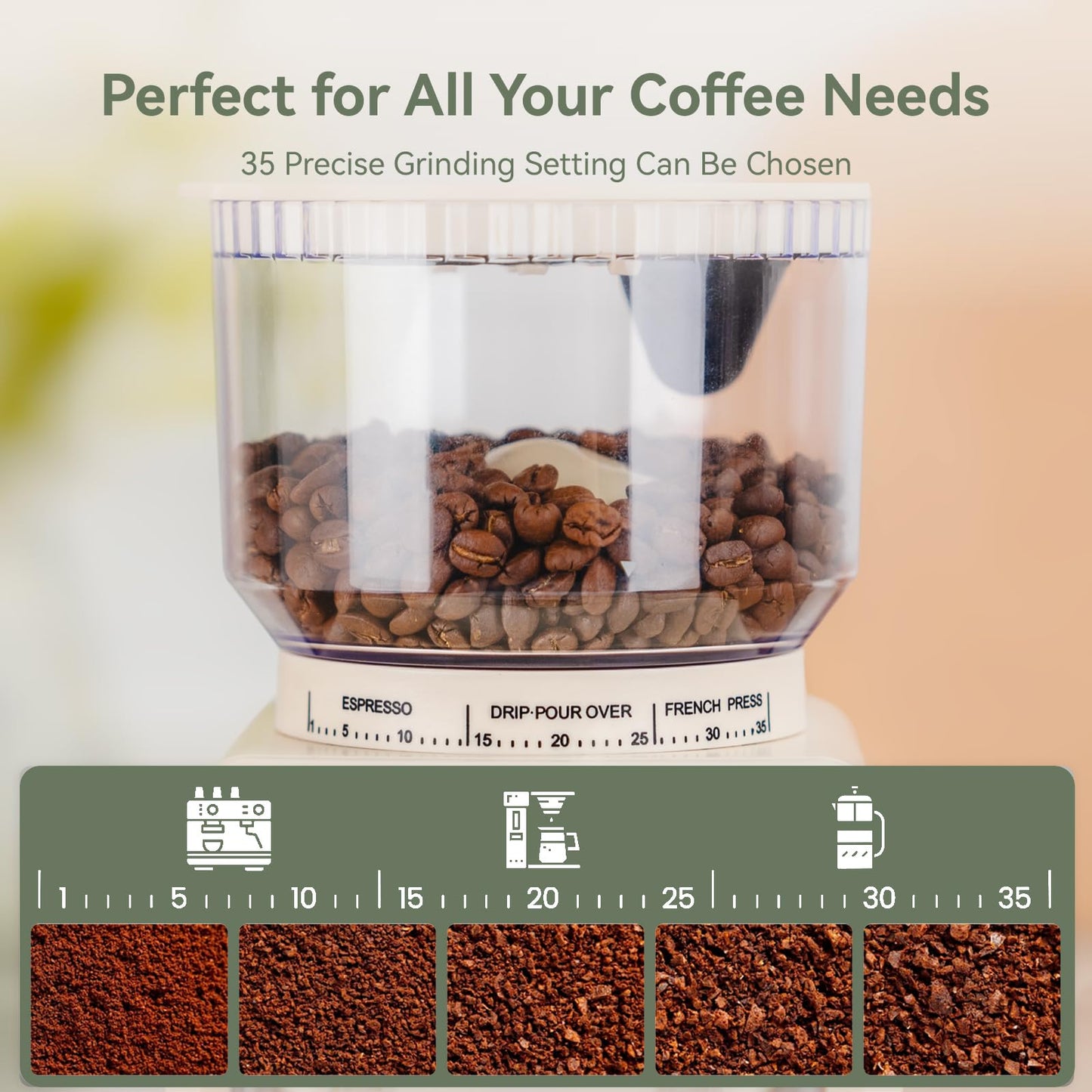 Gevi Espresso Machine 20 Bar with Grinder, Professional Espresso Maker with 35 Precise Grind Settings Burr Coffee Grinders Combos, Super-Automatic Espresso Machines, Ideal for Coffee Lover