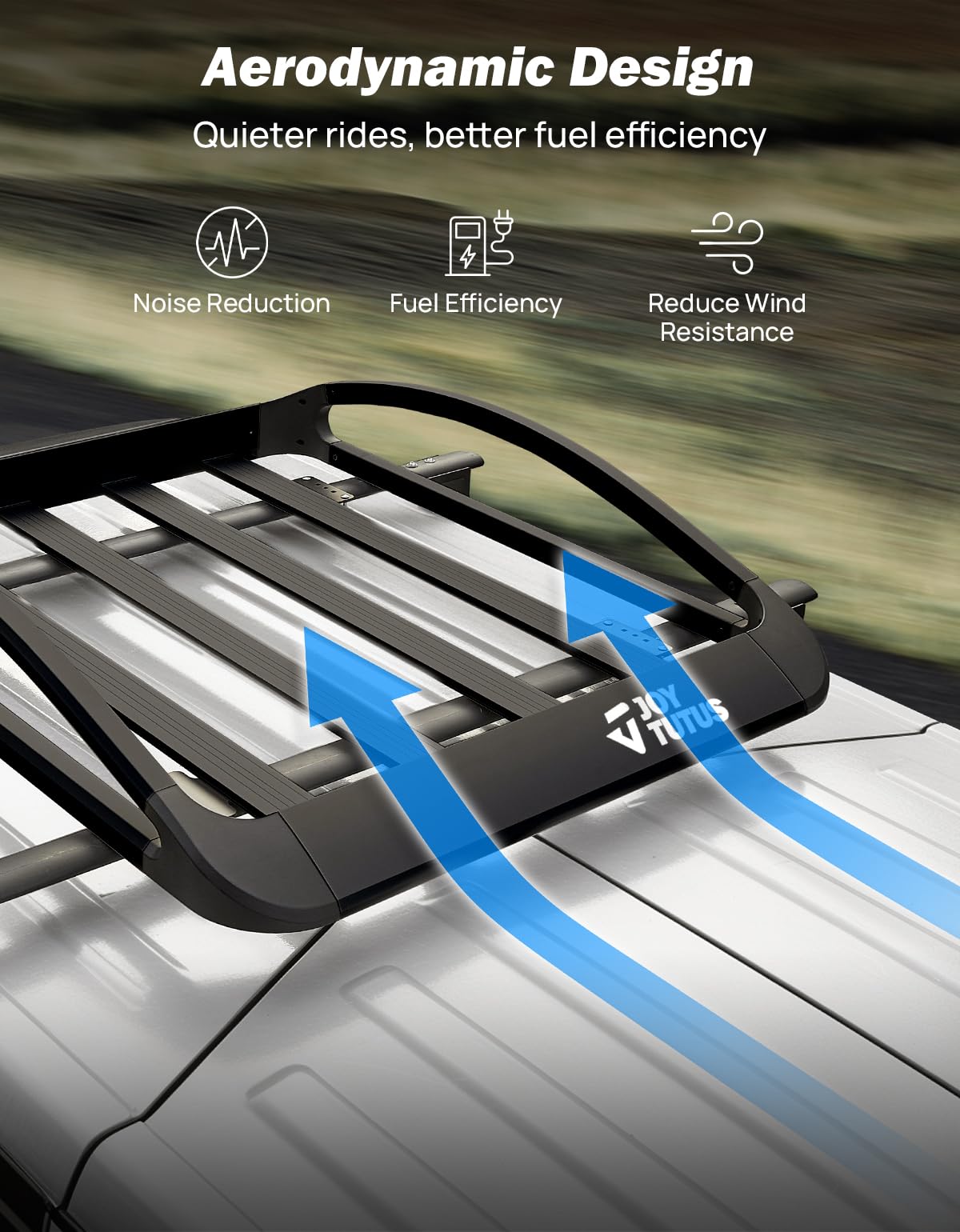 JOYTUTUS Rust-Resistant Aluminum Roof Cargo Basket, 47" x 40" x 8", Lightweight Roof Rack Carrier, Universal Roof Cargo Basket with 150 lbs Load Capacity, Fits SUVs, Trucks, and Cars, Black
