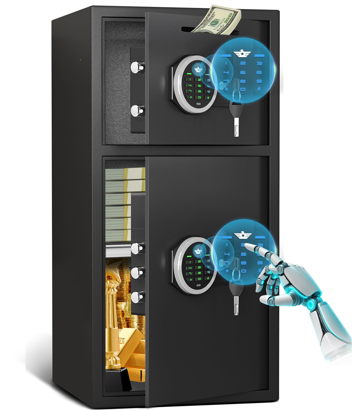 Kavey 6.0 Cu ft Safe, Large Double Door Safe Box with Deposit Slot