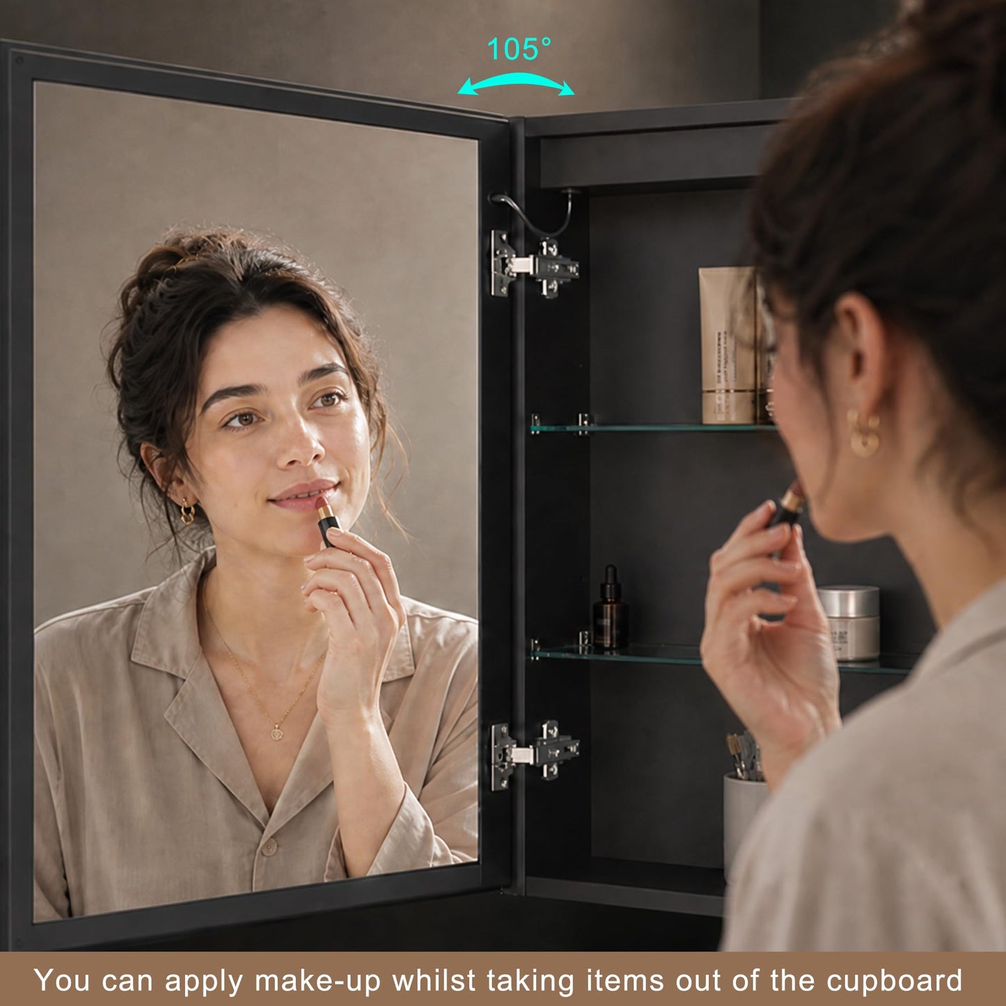 KWW LED Lighted Bathroom Medicine Cabinet with Sockets & USBs, Defogger, Dimmable, 3 Color Light Makeup Mirror, Easy to Install, Wall Mounted Cabinet (2 door-31 * 28)