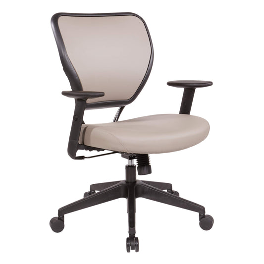 Space Seating 55 Series Air Grid Back Adjustable Manager's Task Chair with Built-in Lumbar Support and Angled Arms, Antimicrobial Dillon Stratus Faux Leather