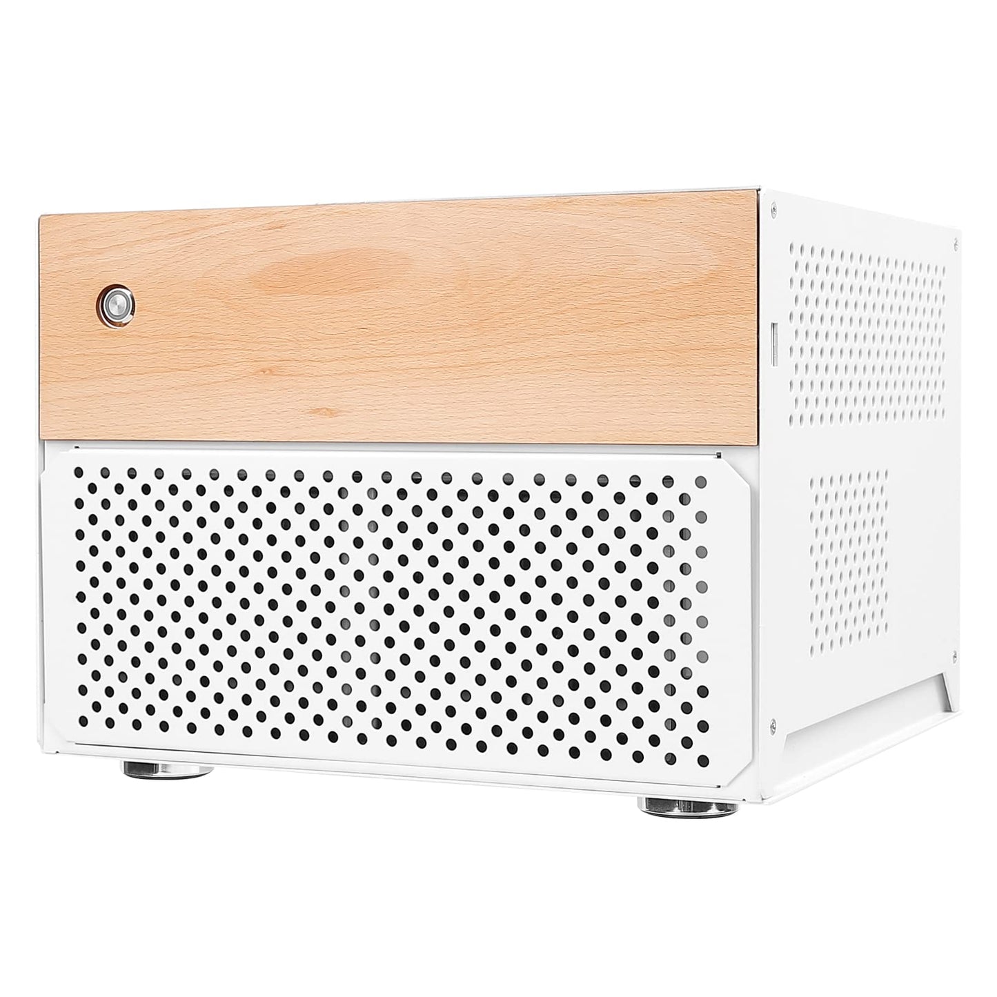 AUDHEID 8-Bay NAS Chassis, Computer Network Attached Storage, Support 8 * 3.5" HDD+2 * 2.5" SSD Tray, Compatible MATX/uATX/ITX, Personal Private Cloud(Diskless) (White)