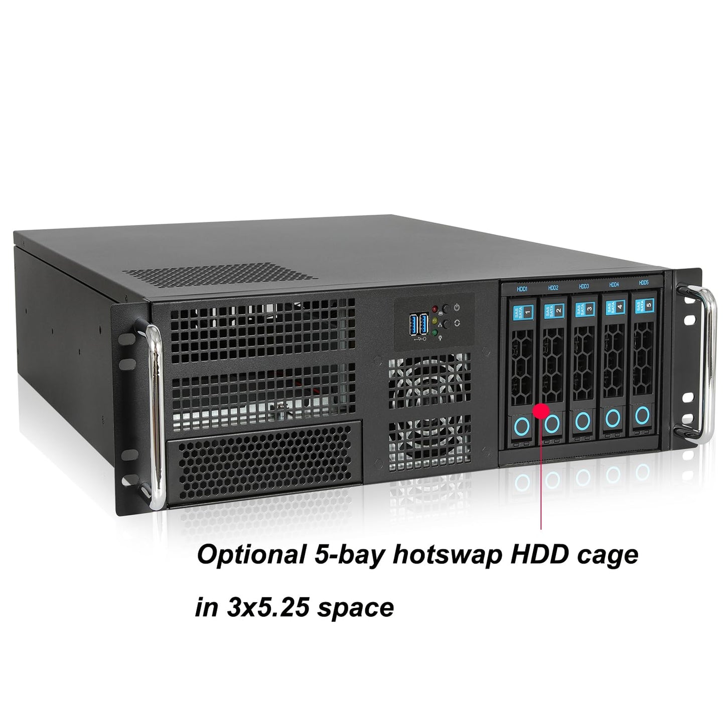 RackChoice 3u Rackmount Server Chassis EATX/ATX/MATX with 4x5.25 + 6x3.5 Support ATX PSU with Either top or Side Cooling / 21.65“ deptth