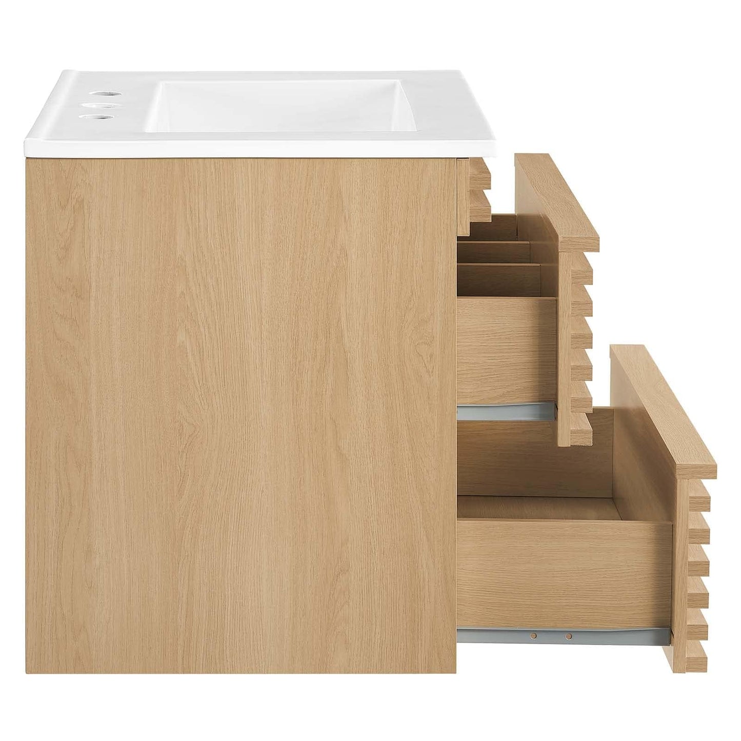 Modway Render 24" Wall-Mount Bathroom Vanity in Oak White