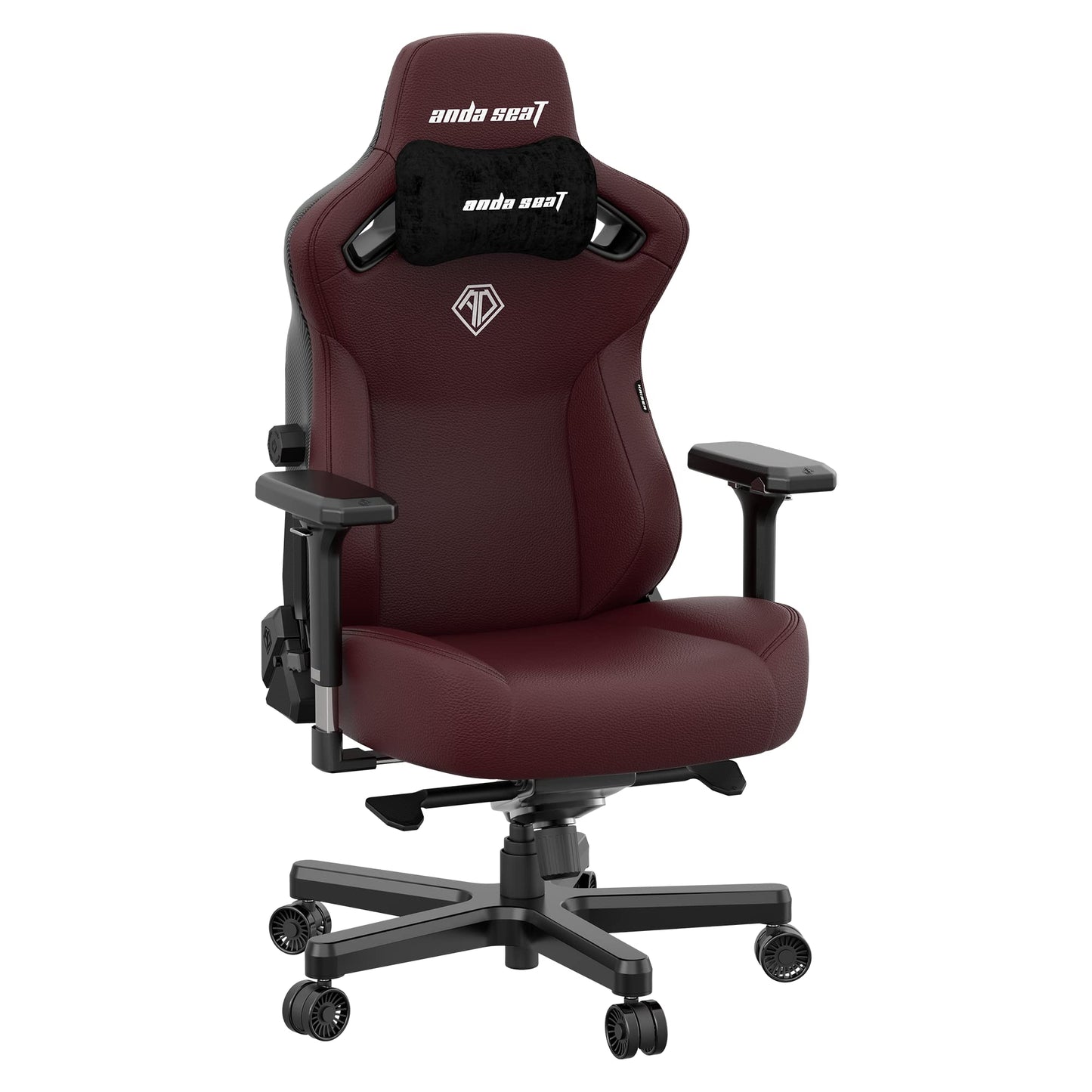 Anda Seat Kaiser 3 Large Gaming Chair for Adults - Ergonomic Maroon PVC Leather Gaming Seat with Lumbar Support, Comfortable Office Chair with Neck Support - Heavy Duty Wide Computer Seat