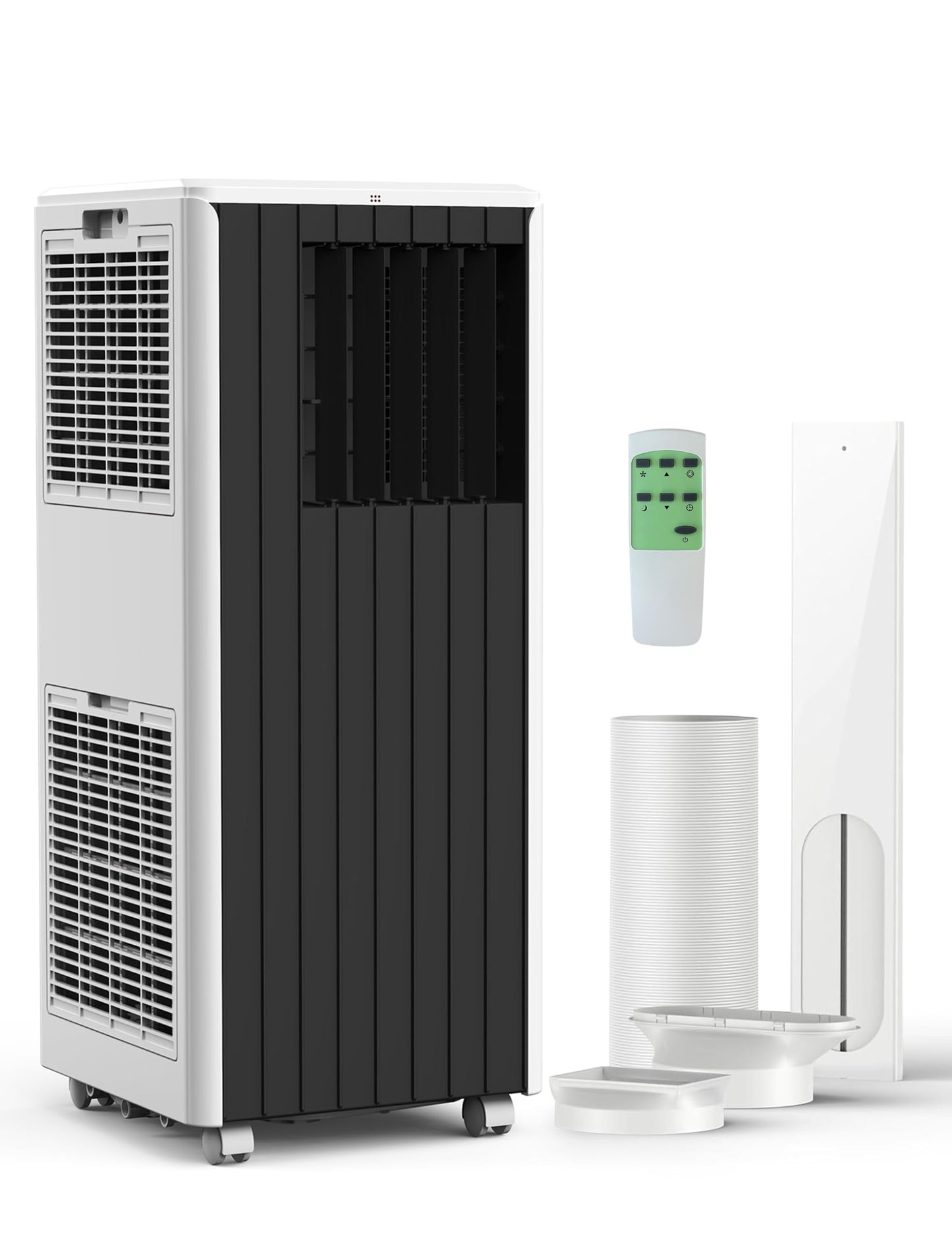 Garvee 8000 BTU Portable Air Conditioner, Complete Window Kit & Remote Included - Easy Setup, Cools 350 Sq. Ft Rooms, 24-Hr Timer, Sleep Mode, Quiet Operation, Black