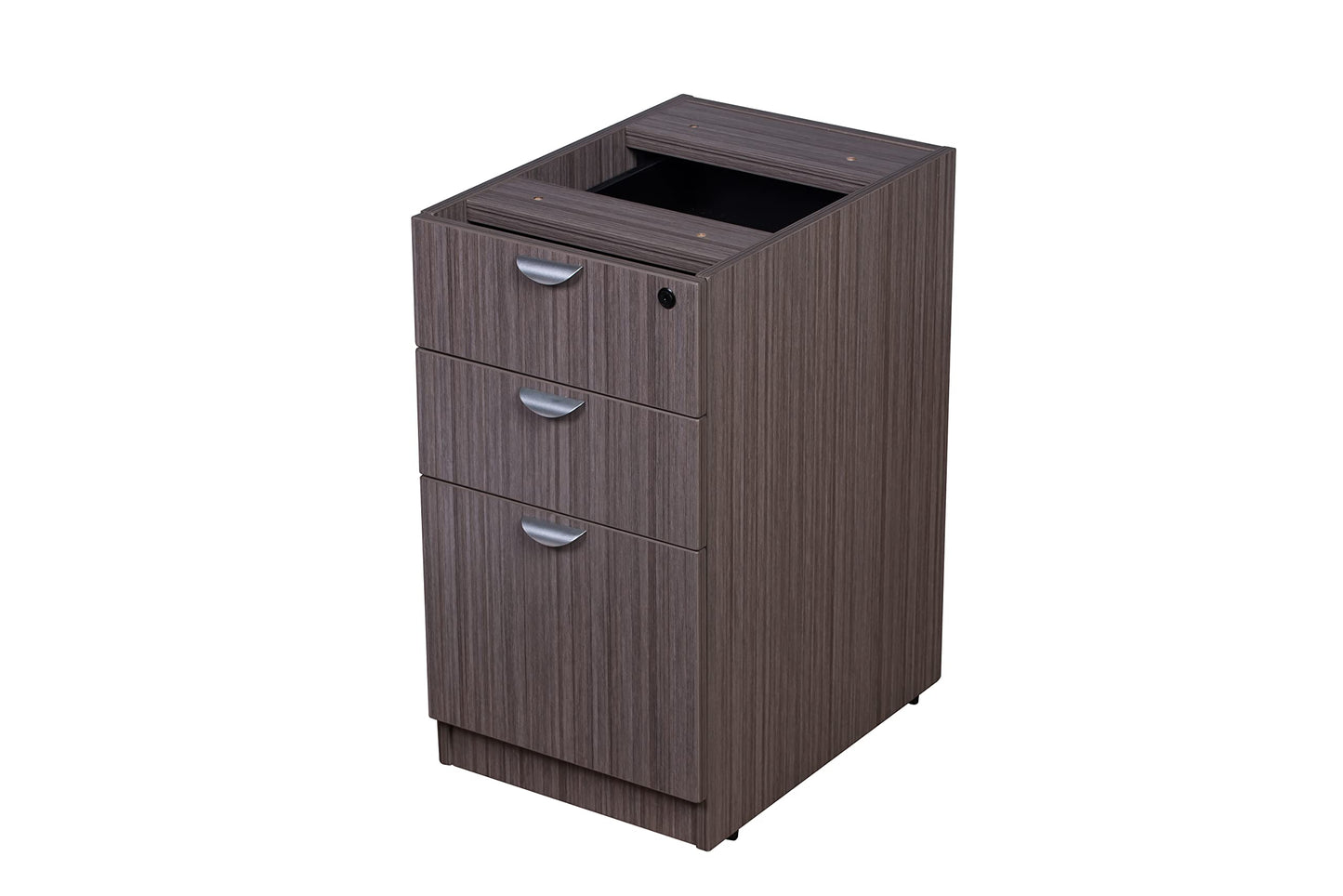 Boss Office Products 48" x 24" Desk with File Pedestal, Driftwood