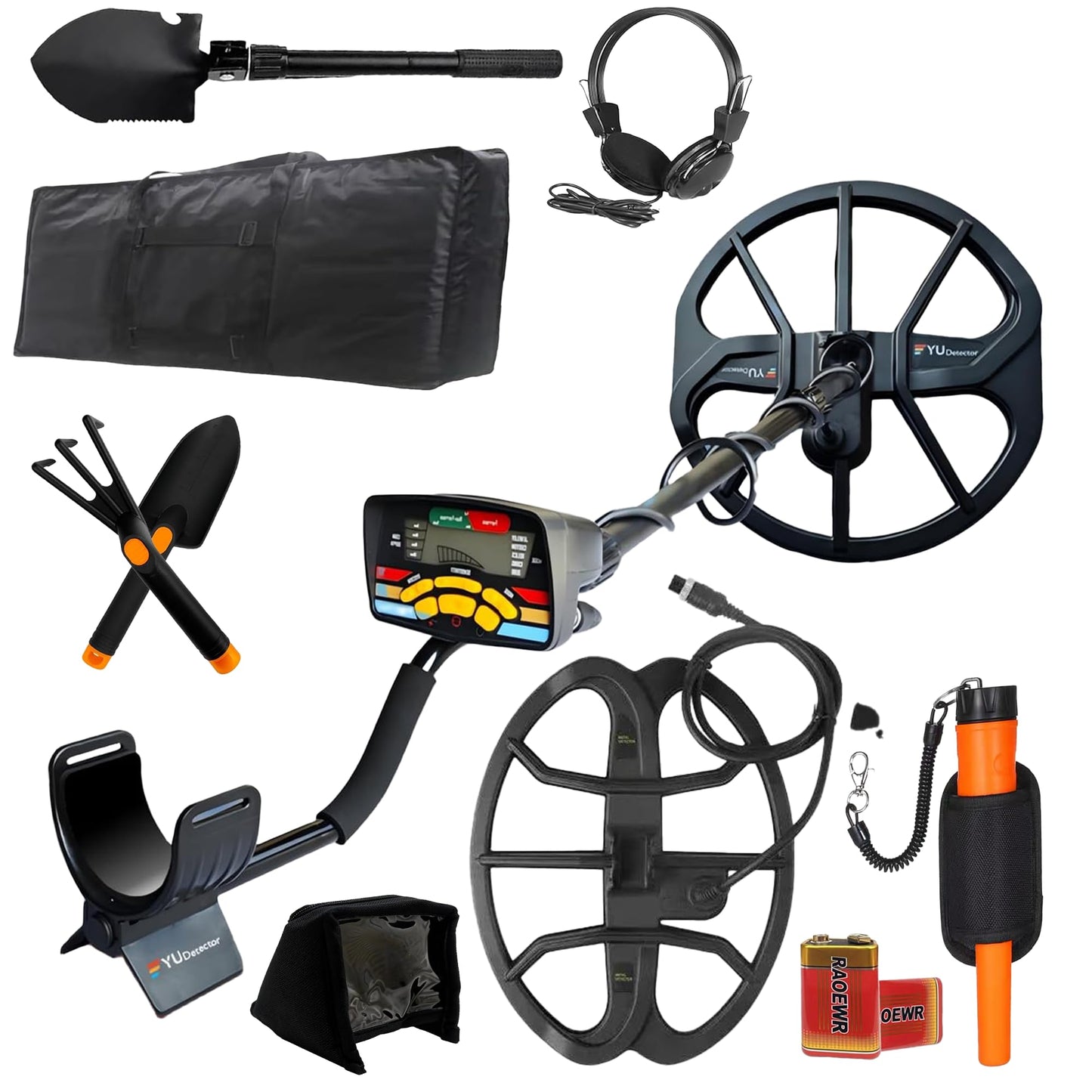 12 Pack Professional Metal Detector Kit for Adults, Gold Detector Kit with 2 x 12.8 IP68 Coil, New 5 Modes Upgraded DSP Chip and LCD Display High Accuracy Gold and Silver Detection