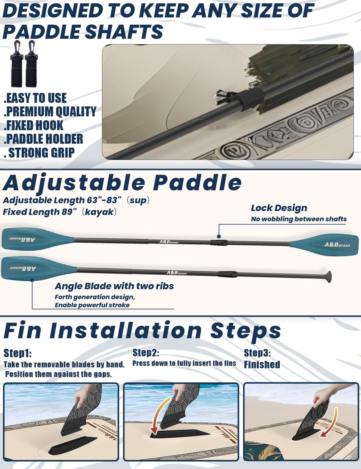 ABBOARD Inflatable Stand Up Paddle Board 11 Ft Extra Wide Fishing Paddleboard with Sup Accessories for Beginner Adults Youth