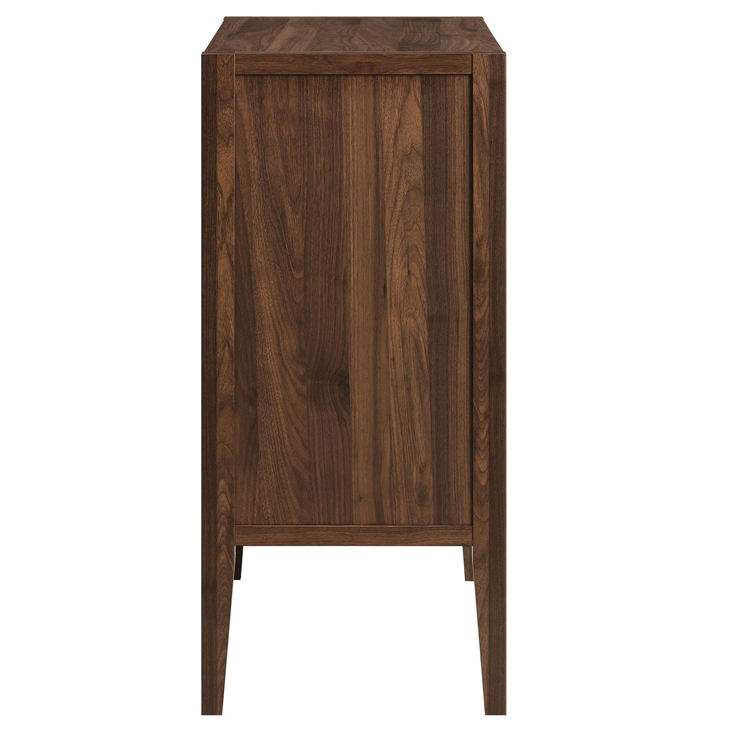 Modway Nell 36 Inch Accent Storage Cabinet in Walnut – Tea/Coffee Small Buffet Cabinet with Shelves for Living Room, Hallway, or Entryway