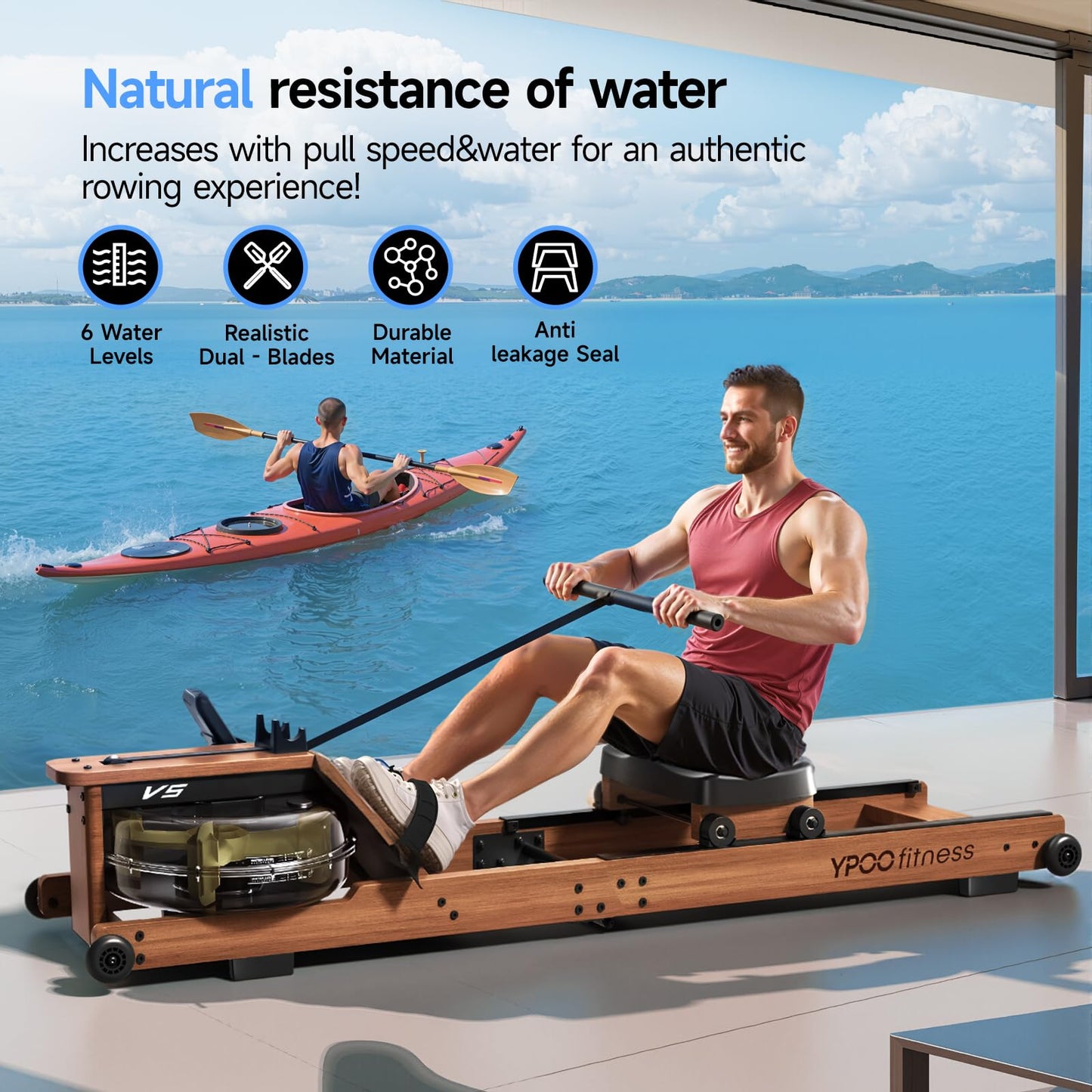 Rowing Machine for Home, 350 LB Capacity, 16-Level Silent Resistance, Magnetic Rowing Machines for Home Foldable, Full-Body Workout Compact Rowing Machine for Cardio & Strength with APP Support