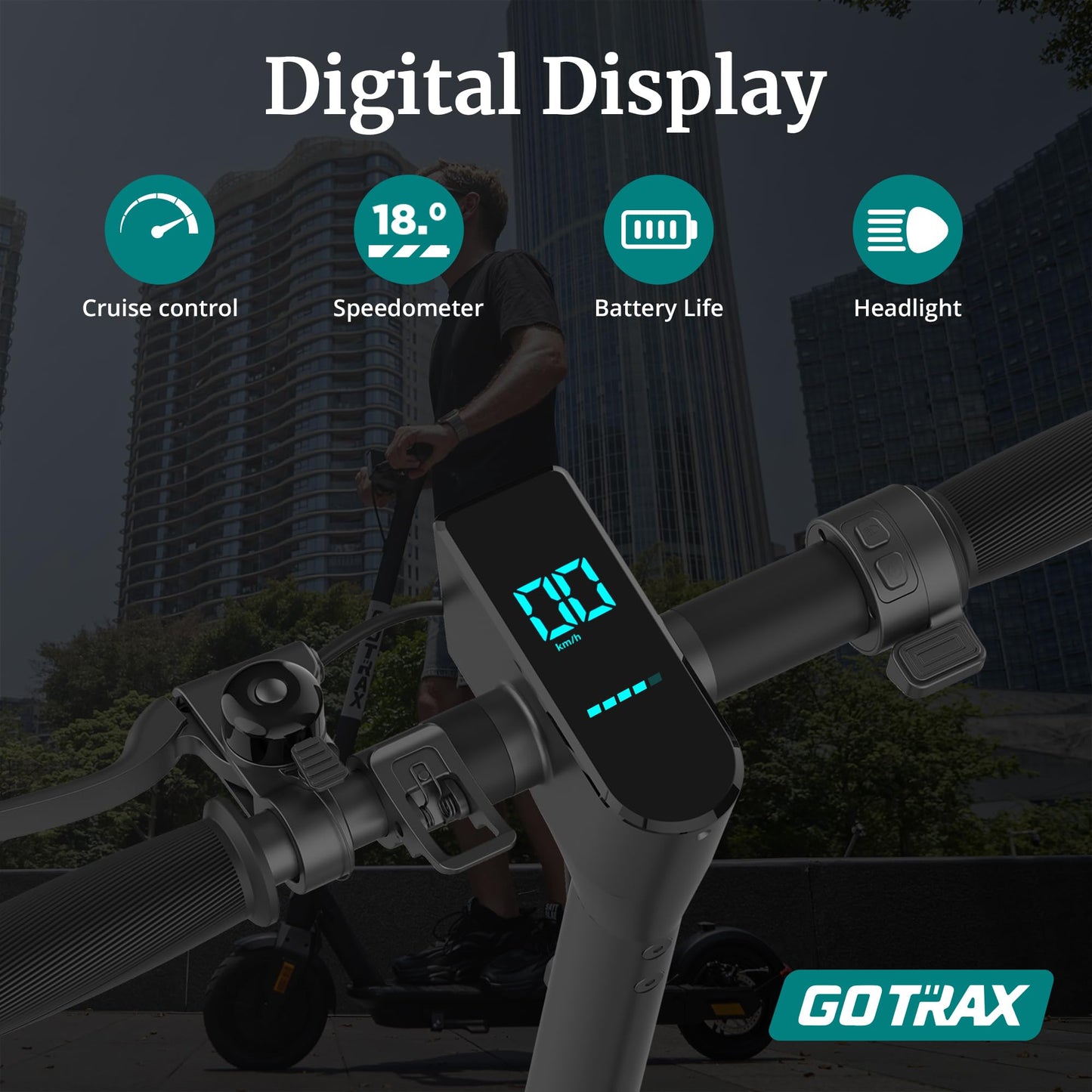 Gotrax Fusion Seat Electric Scooter for Adults, 8.5" Solid Tire Max 14 Miles Range, 15.5/18 Mph 2 Gear Speed Power by 300W Motor, Rear Double Suspension EABS&Disk Brake, Foldable Escooter with Saddle