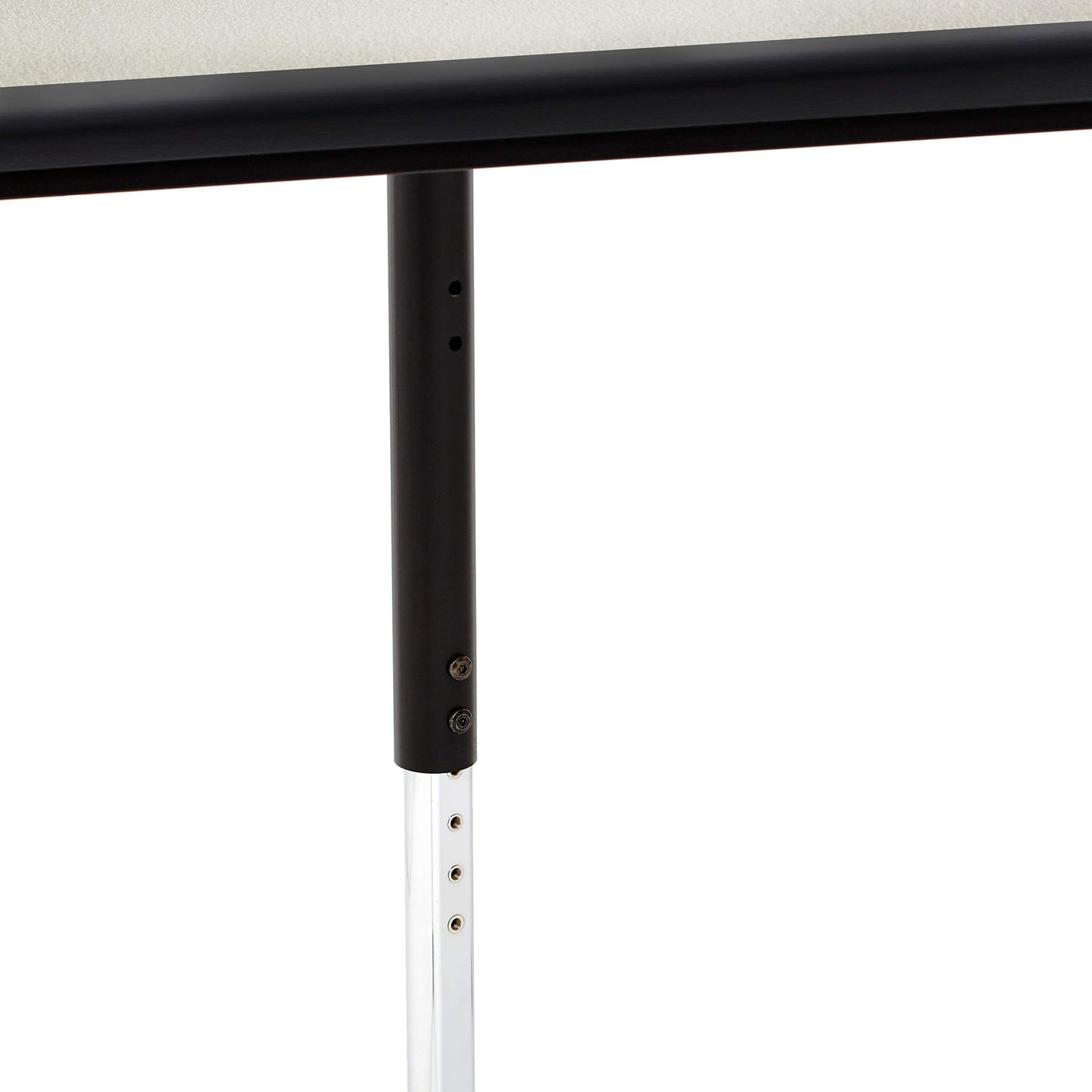 Amazon Basics Adjustable Height Rectangular Classroom Activity Table, Writing Desk for School and Home, Grey Top/Black Edge, 47" W x 29" L x 30" H