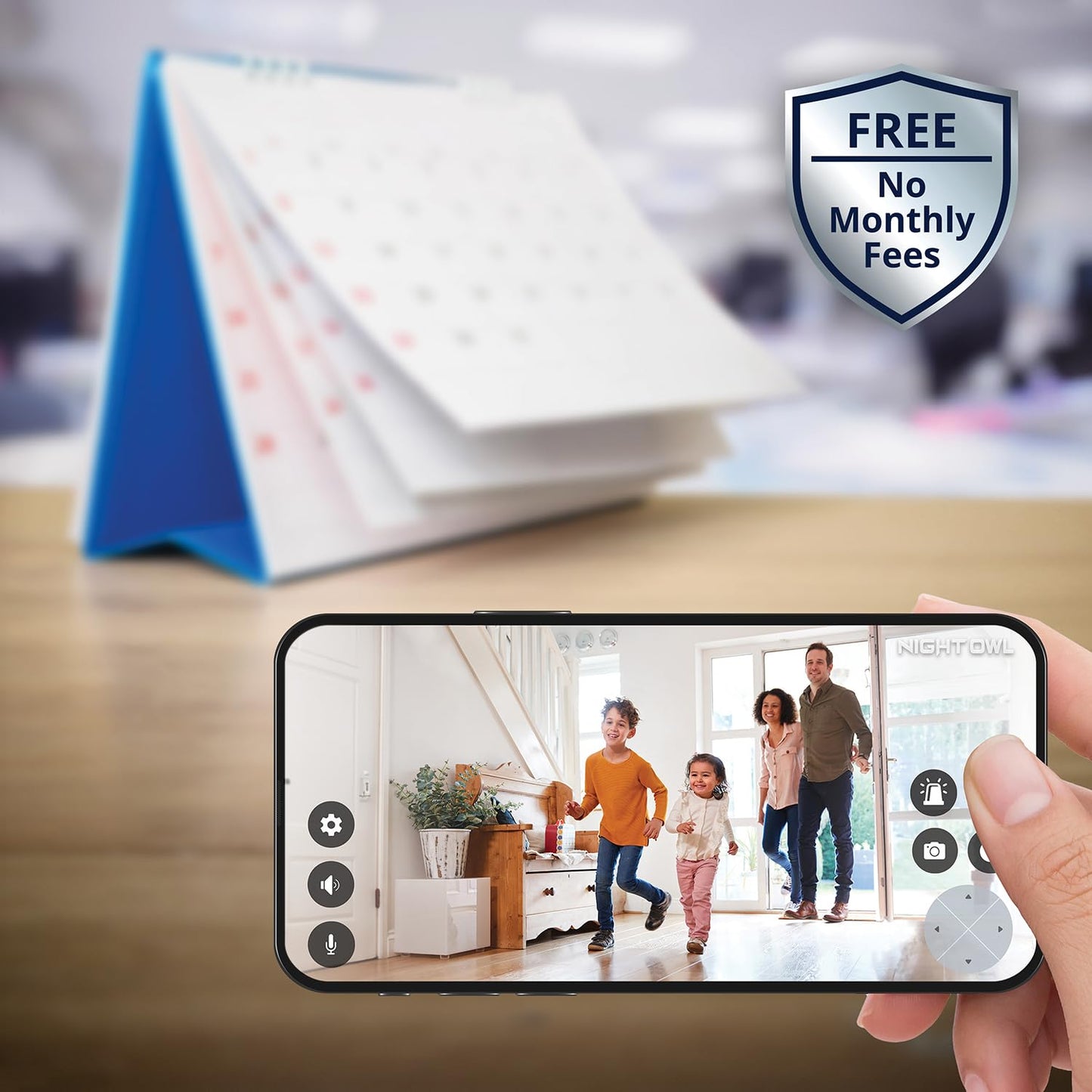 Night Owl 2K (4MP) Wi-Fi Security Hub System with 2 Wireless Battery Indoor/Outdoor Cameras, 64GB Local Storage, Motion Alerts, Remote Viewing, No Monthly Fees