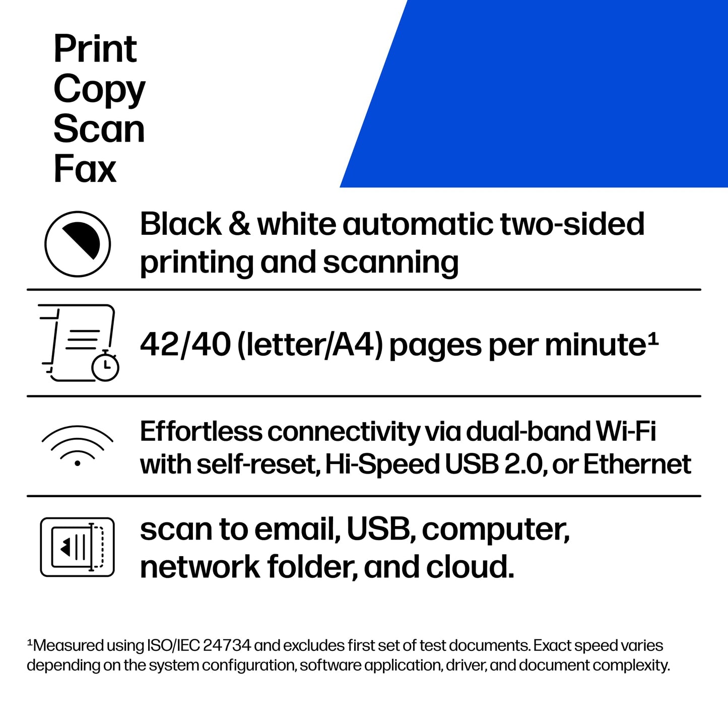 HP Laserjet Pro MFP 4101fdw Wireless Black & White All-in-One Laser Printer, Scanner, Copier, Fax, Best-for-Office (2Z619F)