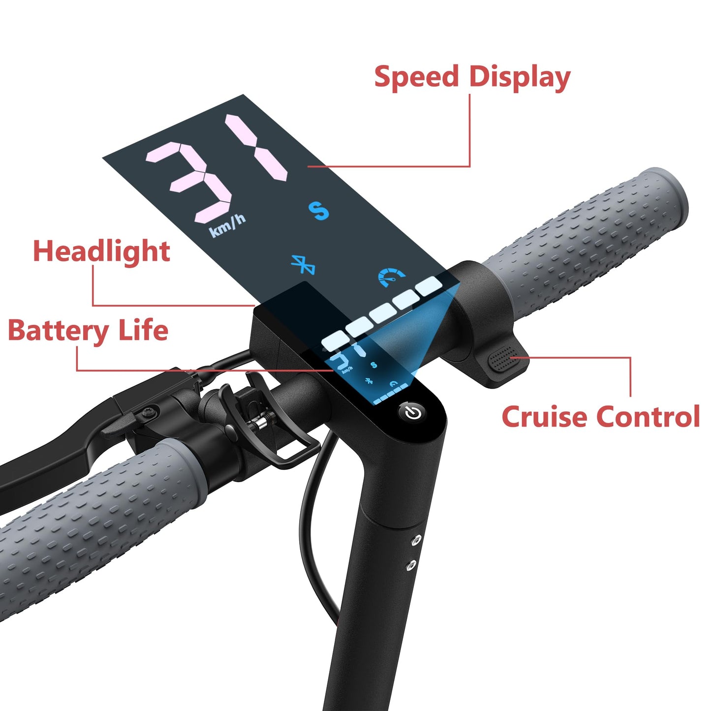 MAXSHOT Electric Scooter for Adults, 8.5/10/14" Tires, 19/22Mph, 350W/500W Motor, 21-28 Miles Range, Folding E-Scooter with Dual Suspension,APP Contro