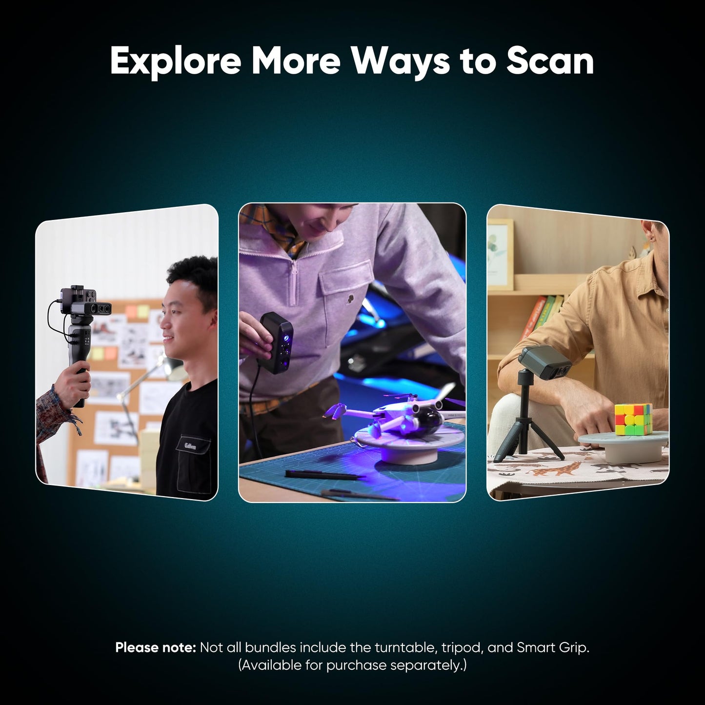 3DMakerpro 3D Scanner Moose, Medium-Format 3D Scanners for Printing, Blue Led Light Source, Up to 0.03mm Accuracy, 24-Bit Full-Color Scanning