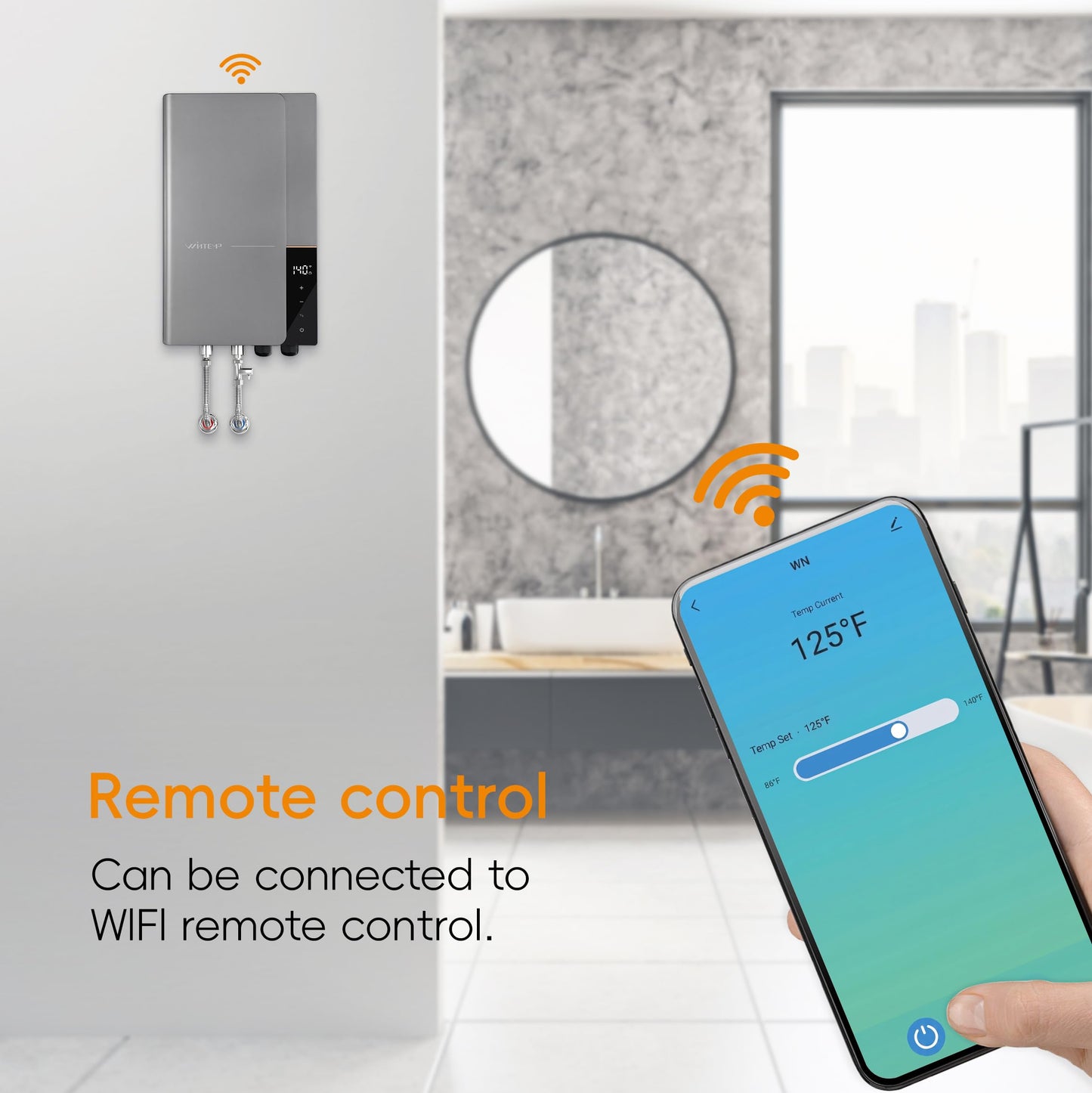 Electric Tankless Water Heater WINTEMP 27kW 240V, Whole House Hot Water Supply, On Demand Instant Endless Water Heater, with LED Temperature Display, WiFi Control, Up to 6.3 GPM, ETL Certified