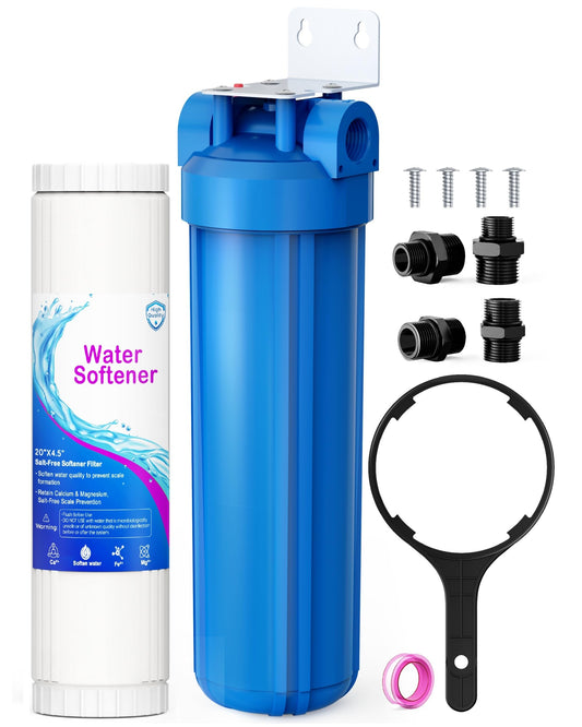 Whole House Salt Free Water Softener, Salt-Free Water Filter System, Salt-Free Water Softener Alternative, Prevent Water Scale Buildup, Without Salt and No Waste Water, 1" FNPT - Protect Appliances