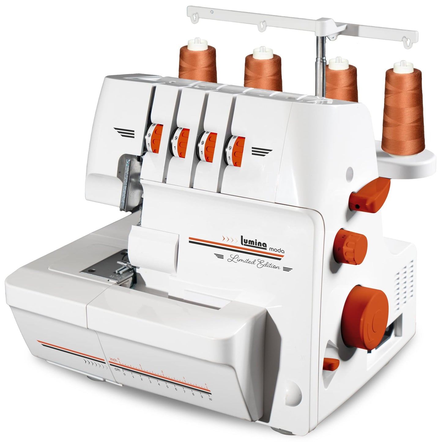 Lumina Moda Serger Overlock Machine with 2-3-4 Stitch Capability, Heavy-Duty Metal Frame 1250 Stitches/Minute, Differential Feed, Free Arm & LED Light
