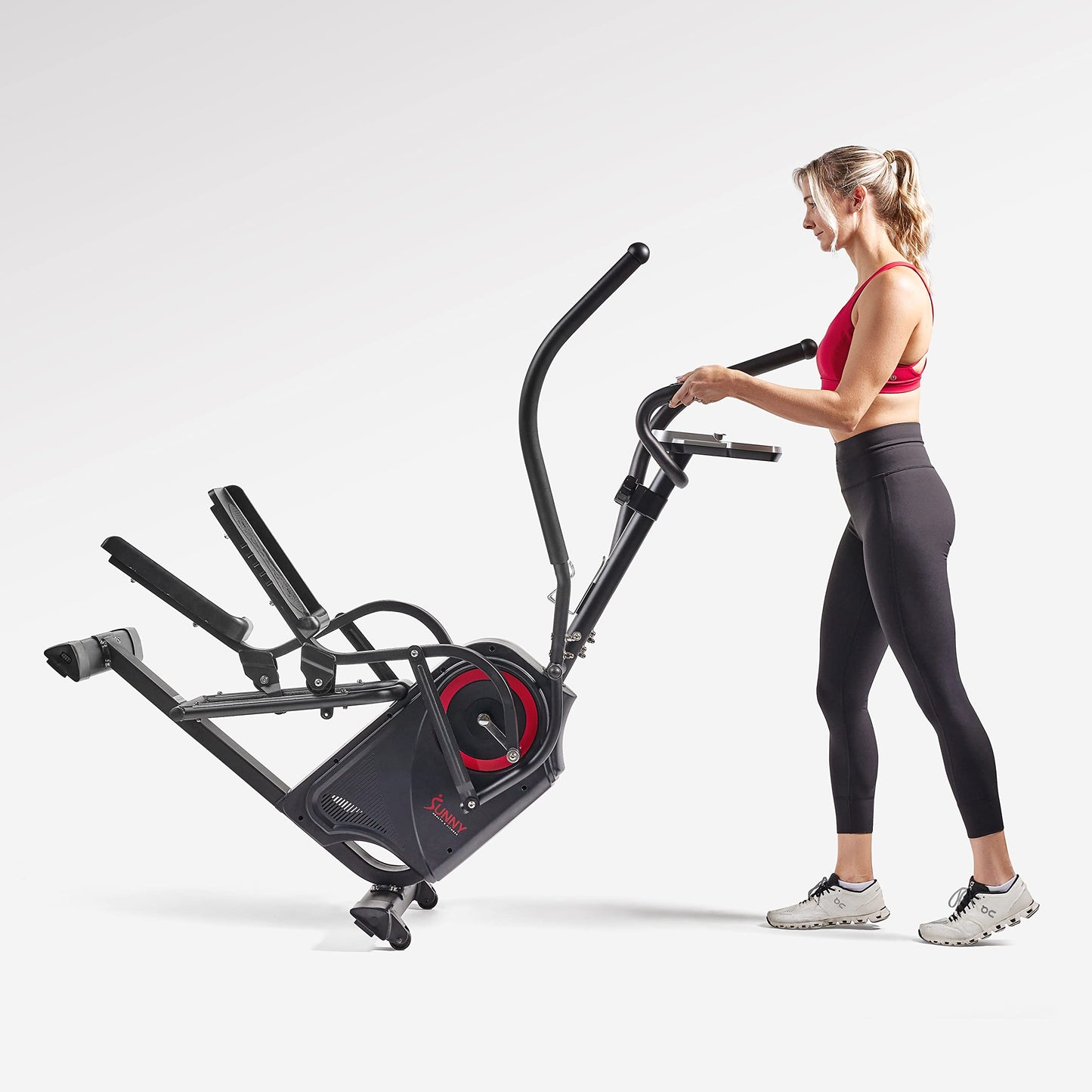 Sunny Health & Fitness Premium Cardio Climber Stepping Elliptical Machine - SF-E3919, Black
