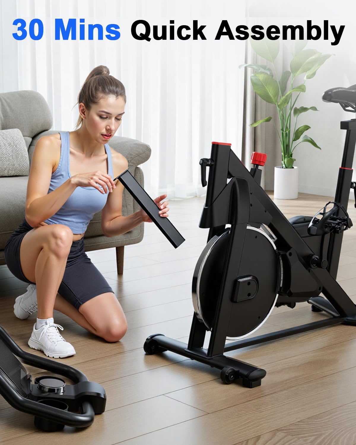 Superun Exercise Bike, Stationary Bikes for Home Gym with 32-Level Magnetic Resistance, 300LBS Capacity Indoor Cycling Bike with Comfortable Seat, LED Display