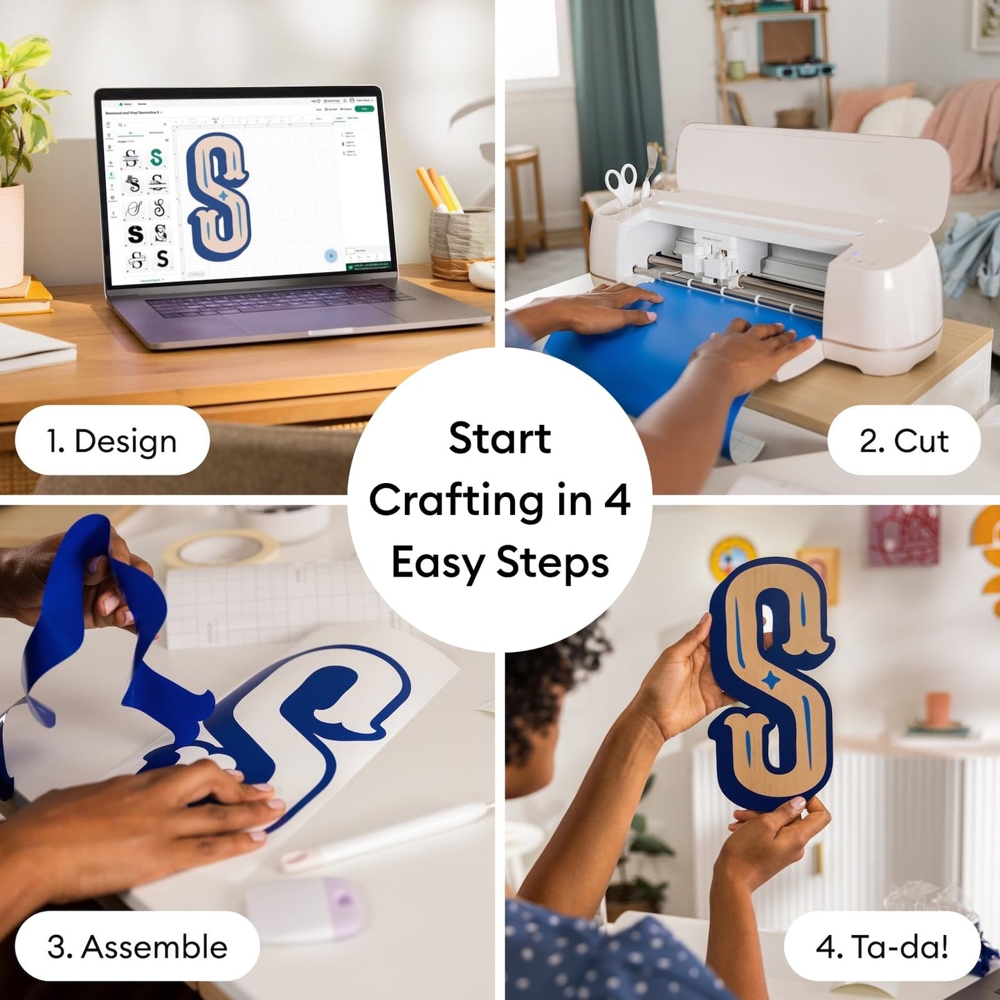 Cricut Maker 4 Vinyl Cutting Bundle - Smart Cutting Machine with Rainbow Smart Adhesive Vinyl Rolls & Tools for Decals, Labels & DIY Projects