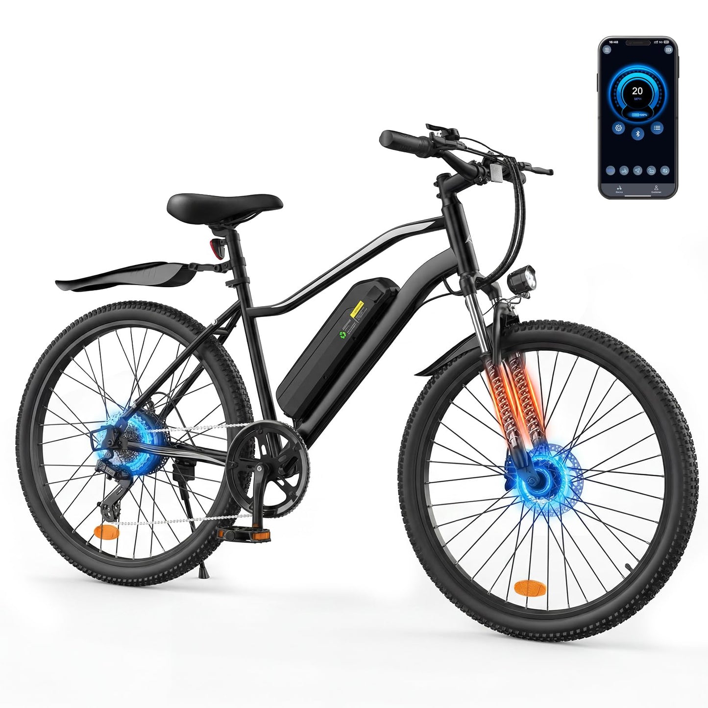 AYOLNY Electric Bike for Adults, 1500W/1000W Peak Motor 26" Ebike & 14" Foldable Electric Bike, 80/70/55 Miles Range 36V Battery Electric Bicycle for Commuting