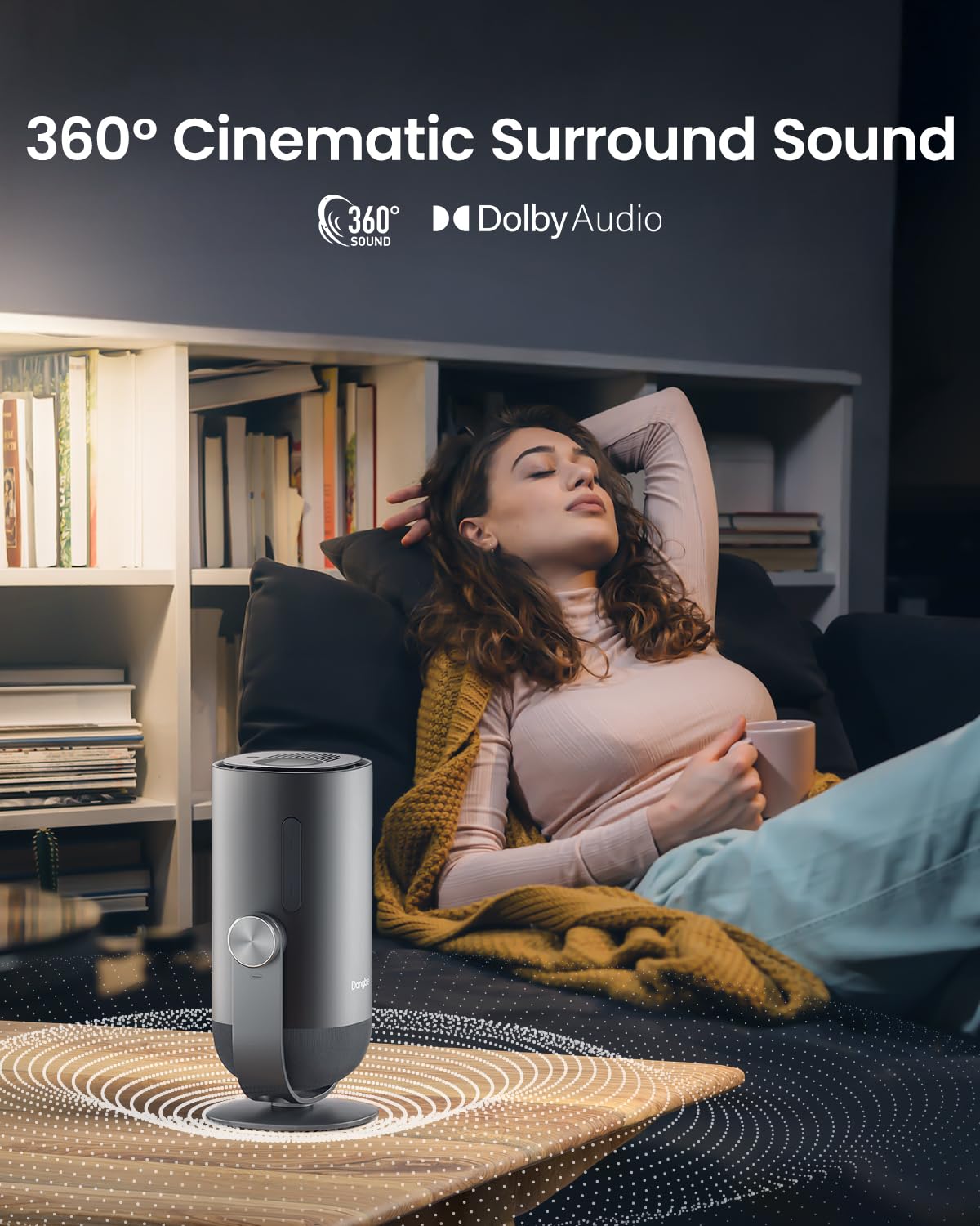 Dangbei Freedo Portable Projector 1080P, GTV with Licensed Netflix, 2.5hrs Battery, 450 ISO Lumens, 180-inch Display, Dolby Audio, DLP Min Projector with Wifi and Bluetooth, HRD10