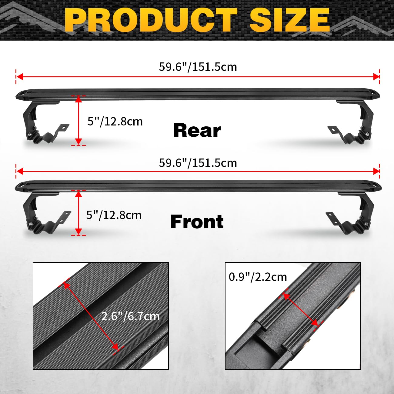 MSIZOY Heavy Duty Roof Racks Cross Bars Compatible with for Ford Bronco Soft Top 2/4 Door 2021 2022 2023 2024 2025 2026 Aluminum Rooftop Crossbars Rails Luggage Racks Ski Bike Snowboard Cargo Carrier