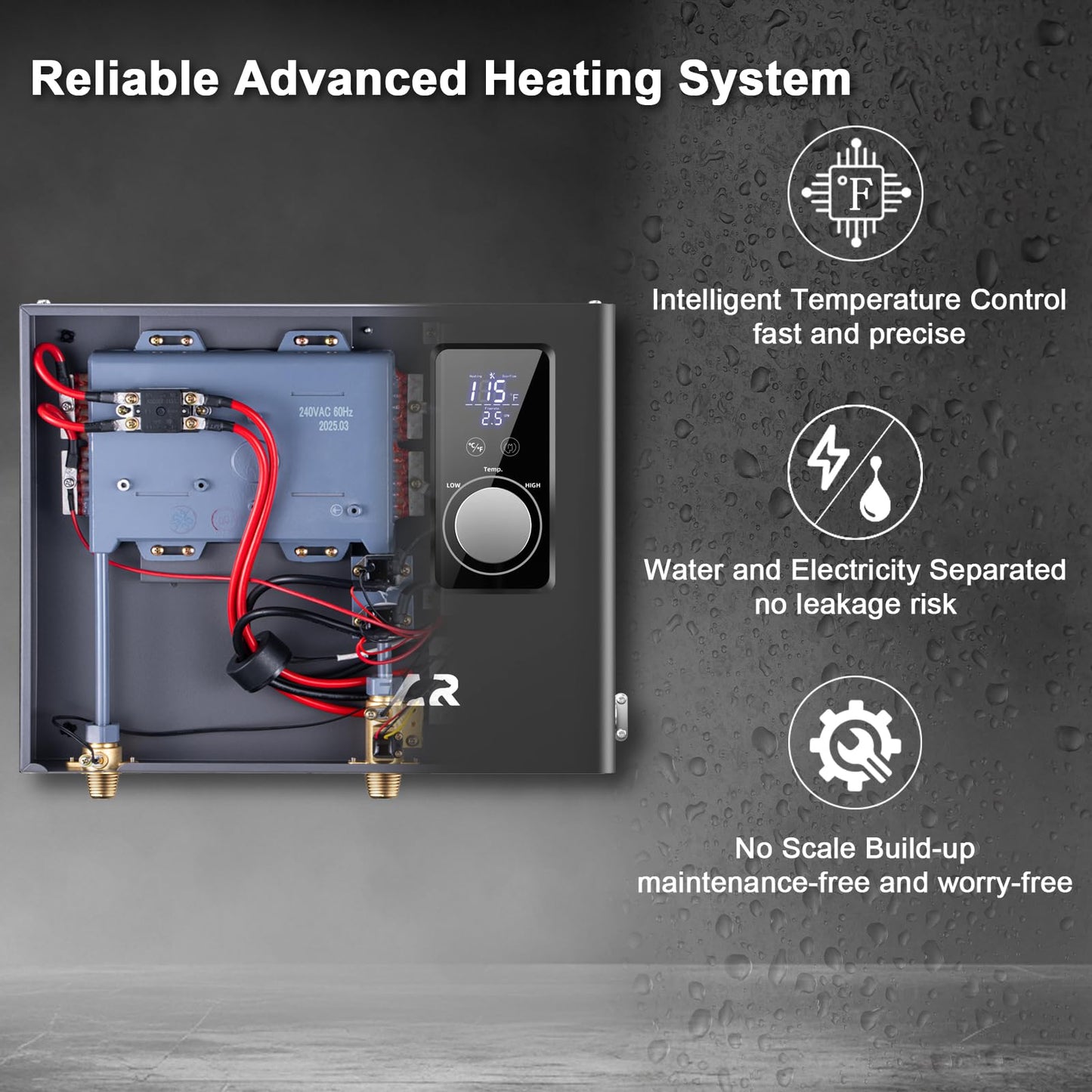 18kW Tankless Water Heater Electric, GREATBEAR on Demand Hot Water Heater Electric 240Volts, Instant Water Heaters Point of Use, Self Modulating and ETL Certified ECO180G Gray