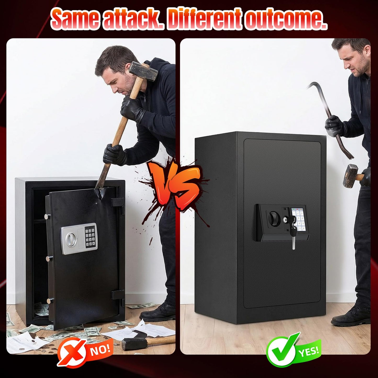 𝟑𝟓 𝑴𝒊𝒏𝒔 𝐅𝐢𝐫𝐞𝐩𝐫𝐨𝐨𝐟 Safe for Home,7.5 𝐂𝐮 𝐅𝐭 Extra Large Safe Box with Digital Keypad, Heavy Duty Fire Resistant Safe for Documents, Cash, Jewelry & Valuables